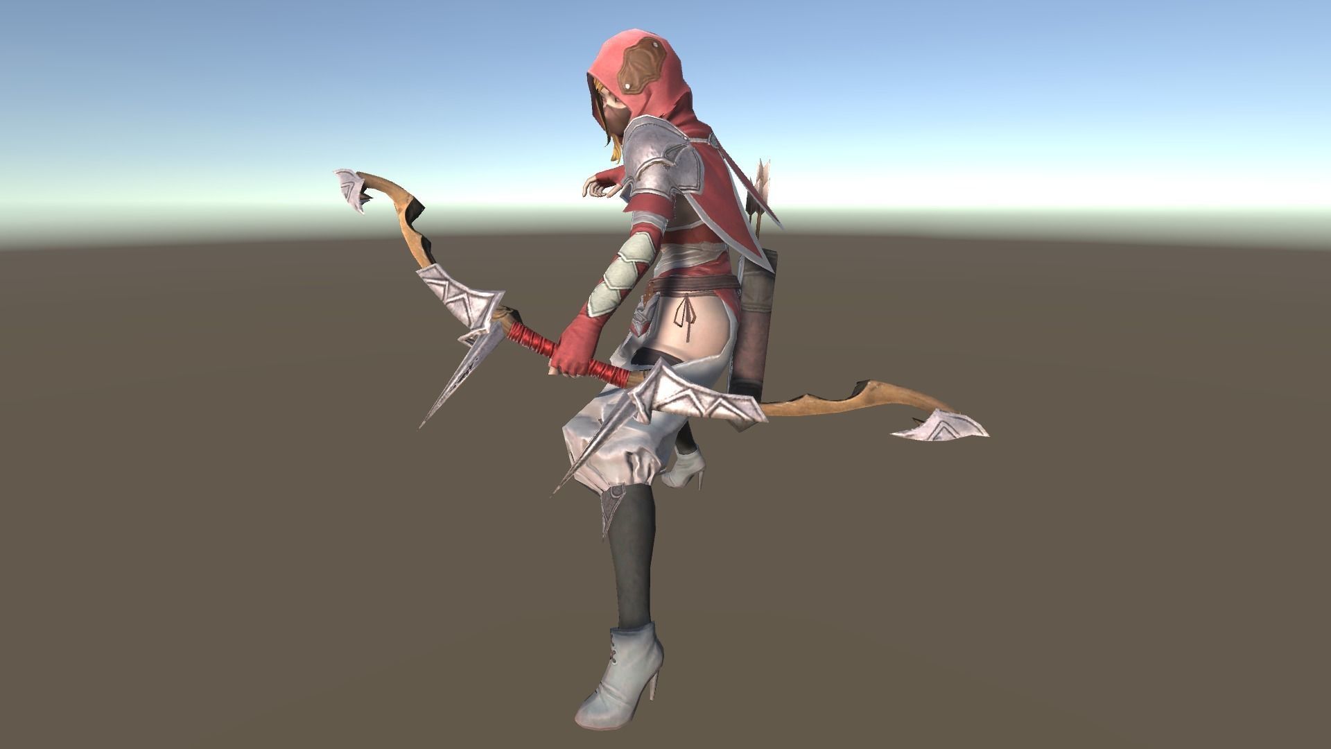 Hunter B character Low-poly 3D model_2