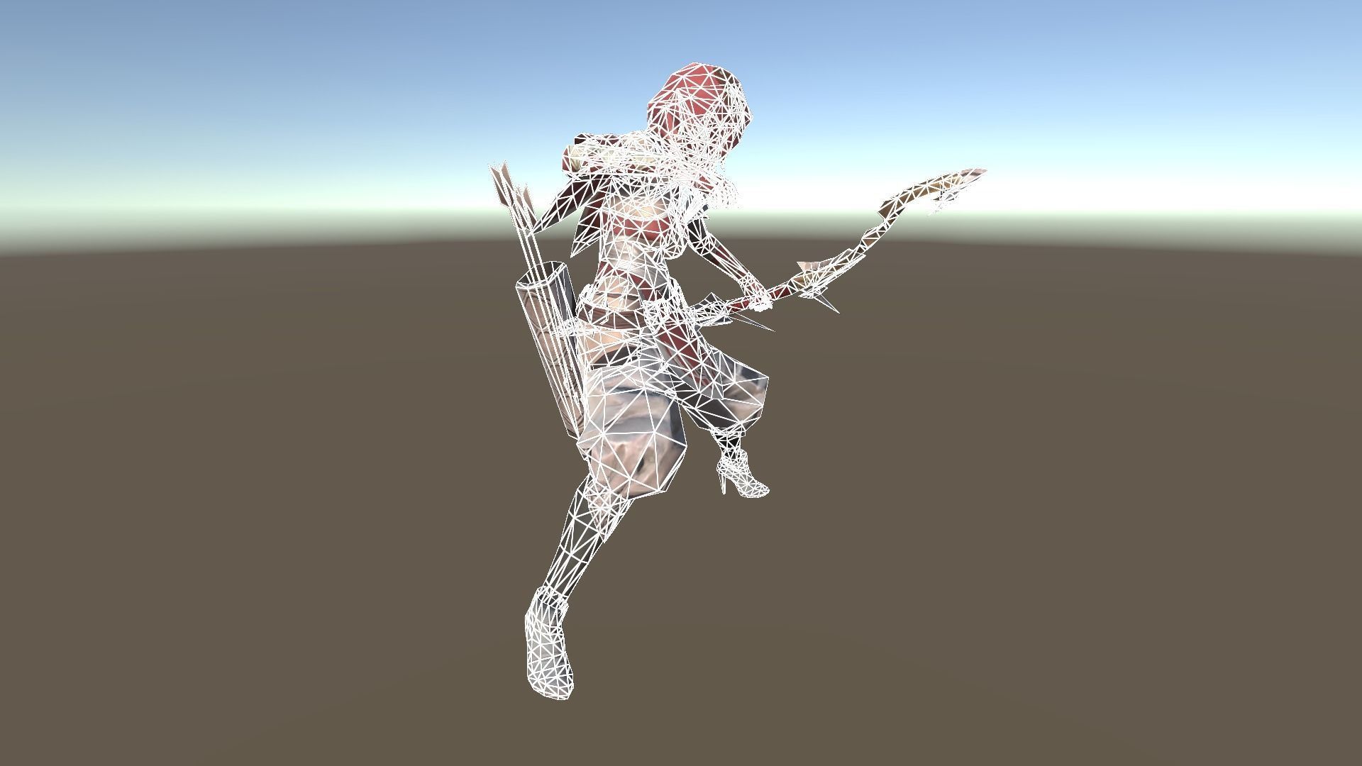 Hunter B character Low-poly 3D model_16