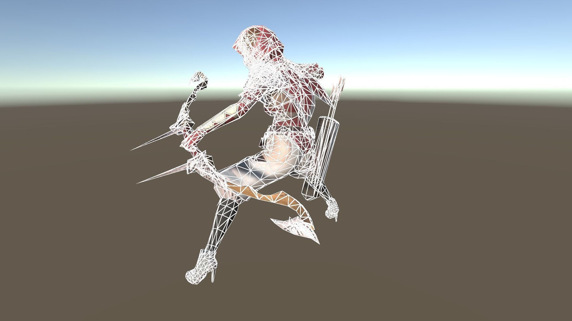 Hunter B character Low-poly 3D model_12