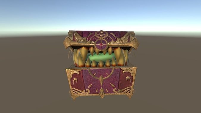 Mimic box with teeth Low-poly 3D model