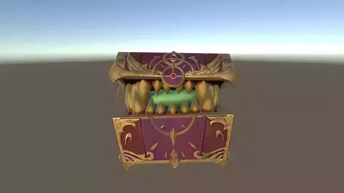 Mimic box with teeth Low-poly 3D model