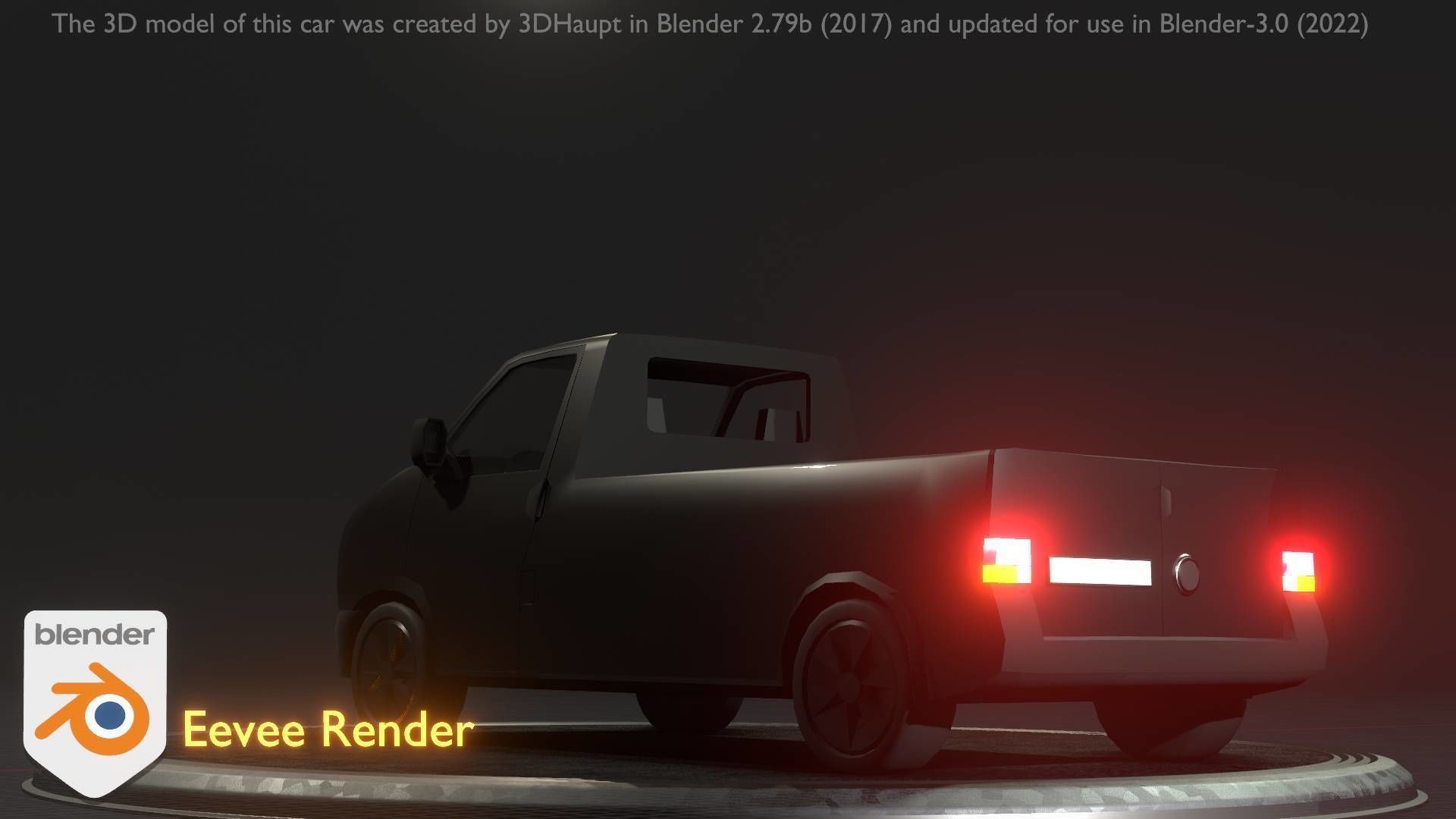 City Car 4 Commercial Pickup 3500 Type-C Black Low-poly 3D model_85