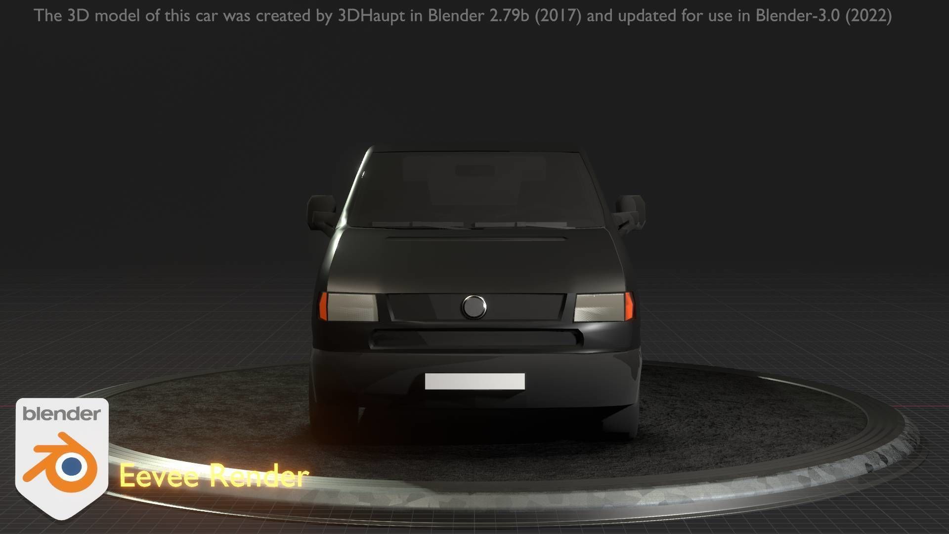 City Car 4 Commercial Pickup 3500 Type-C Black Low-poly 3D model_94