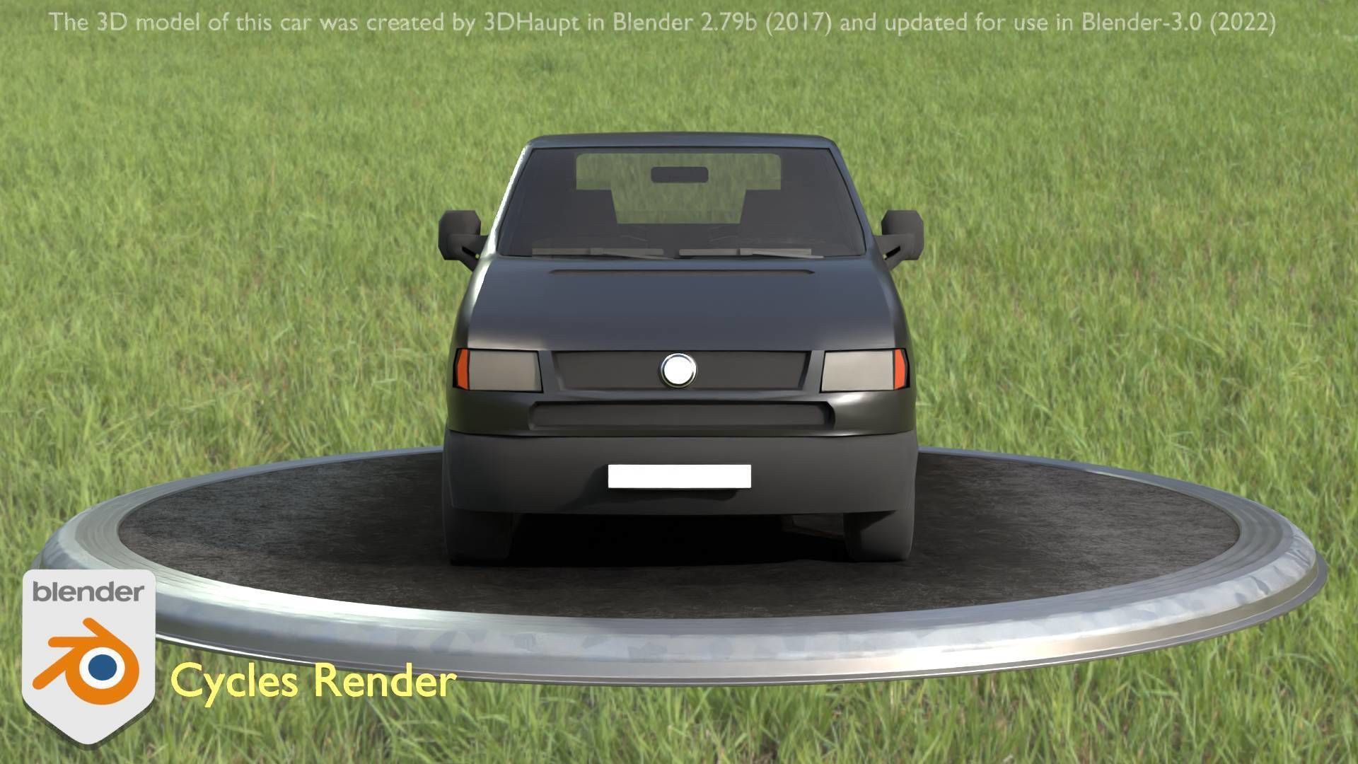 City Car 4 Commercial Pickup 3500 Type-C Black Low-poly 3D model_48