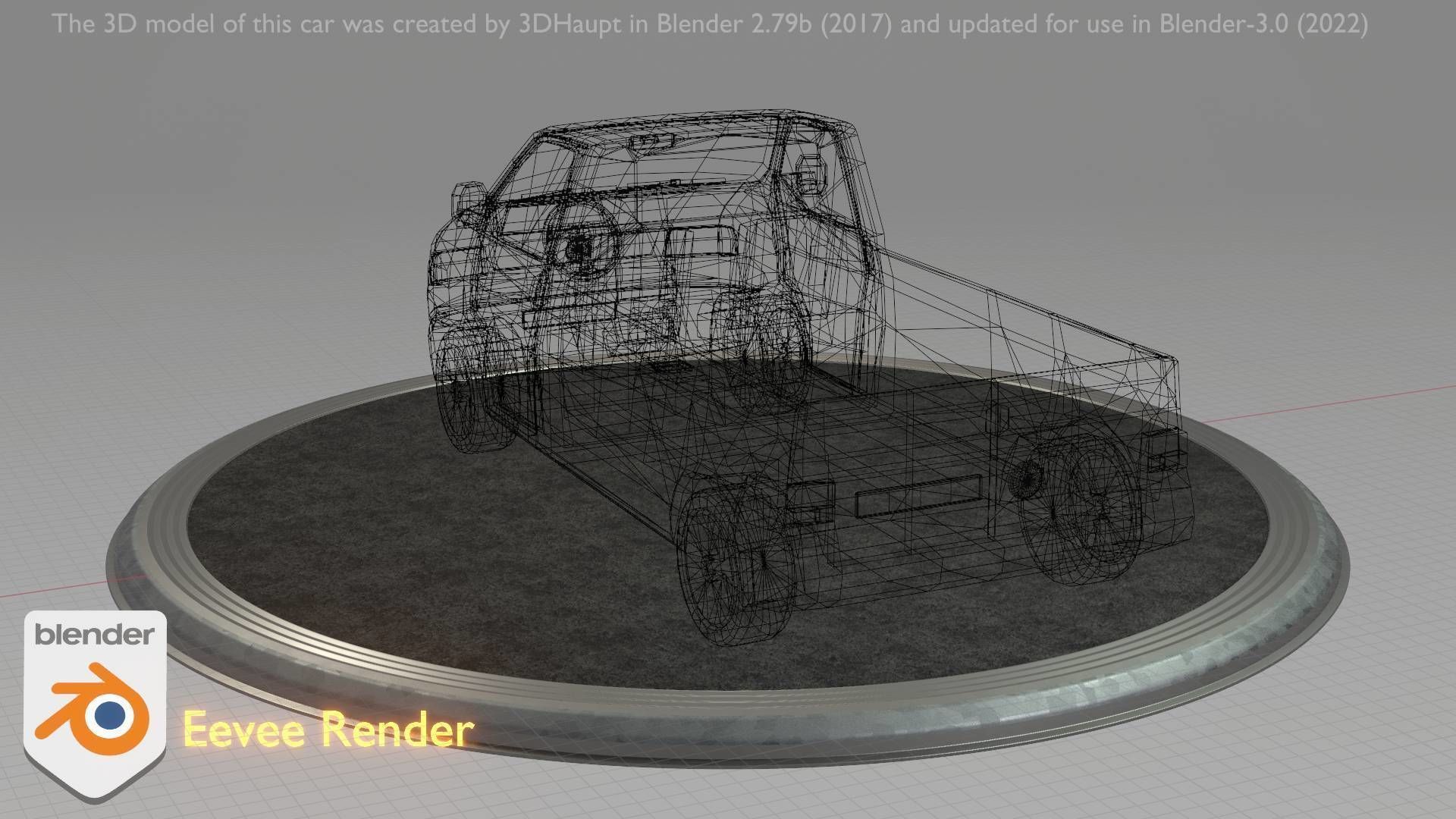 City Car 4 Commercial Pickup 3500 Type-C Black Low-poly 3D model_54