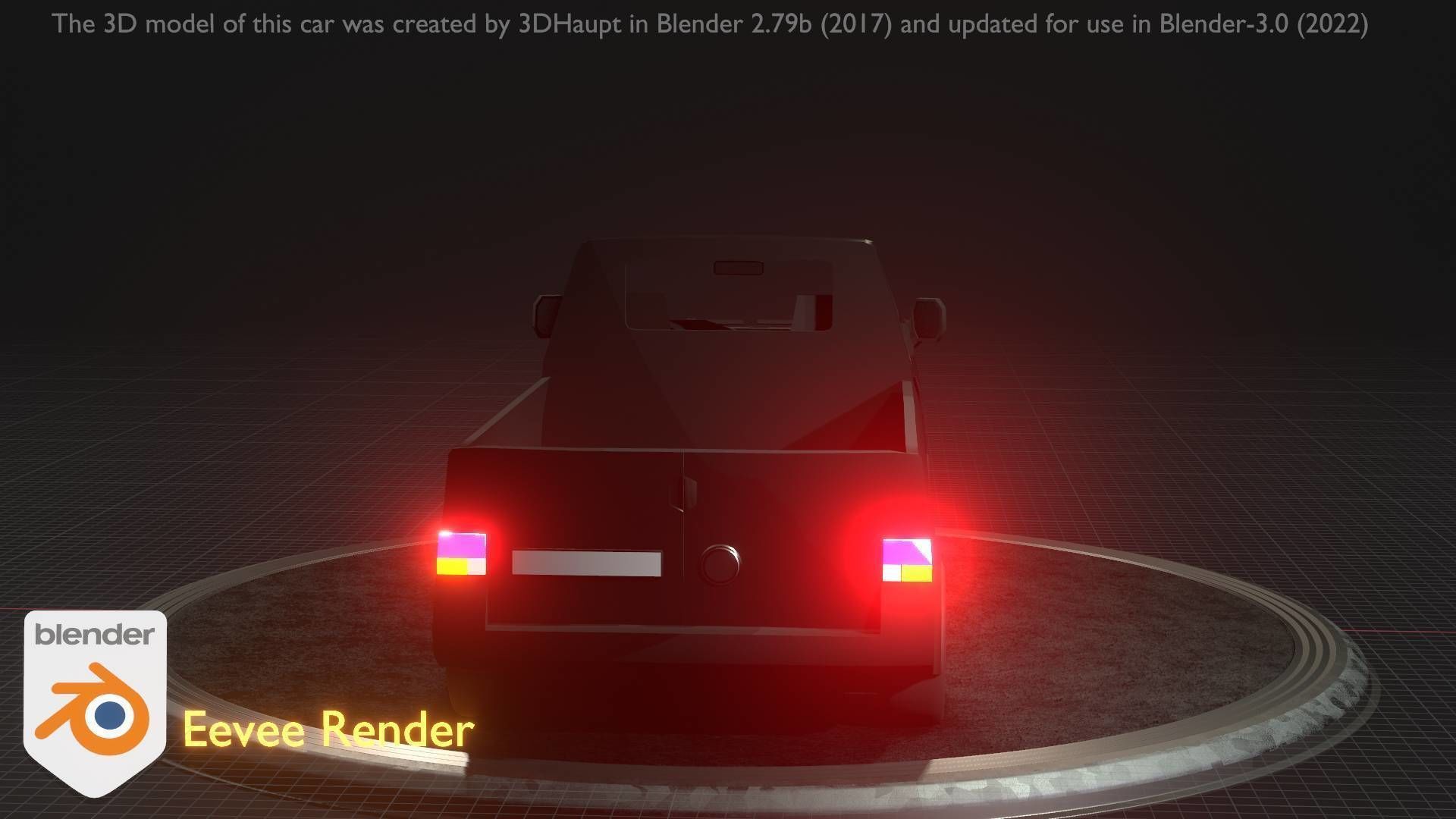 City Car 4 Commercial Pickup 3500 Type-C Black Low-poly 3D model_87