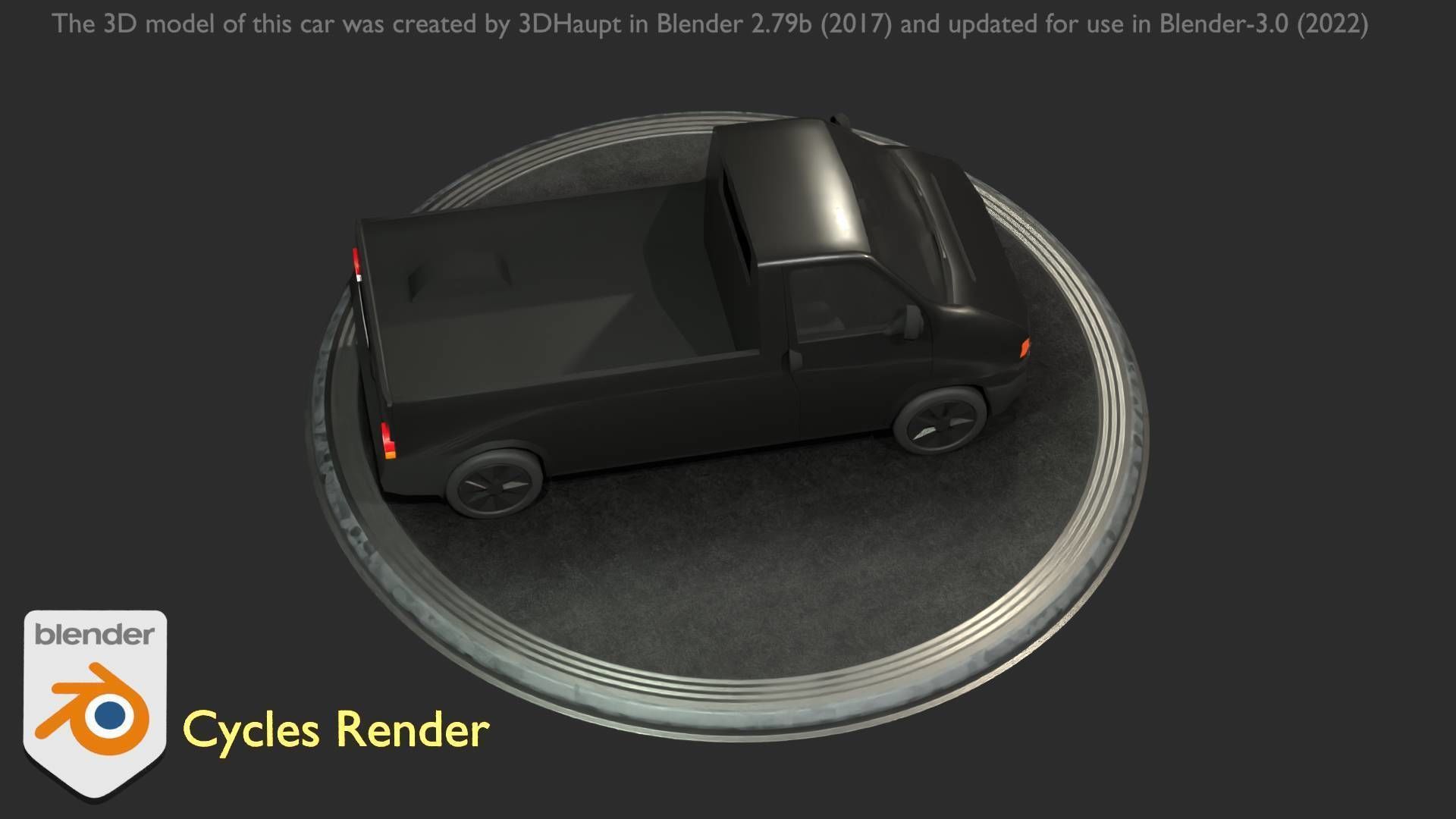 City Car 4 Commercial Pickup 3500 Type-C Black Low-poly 3D model_75