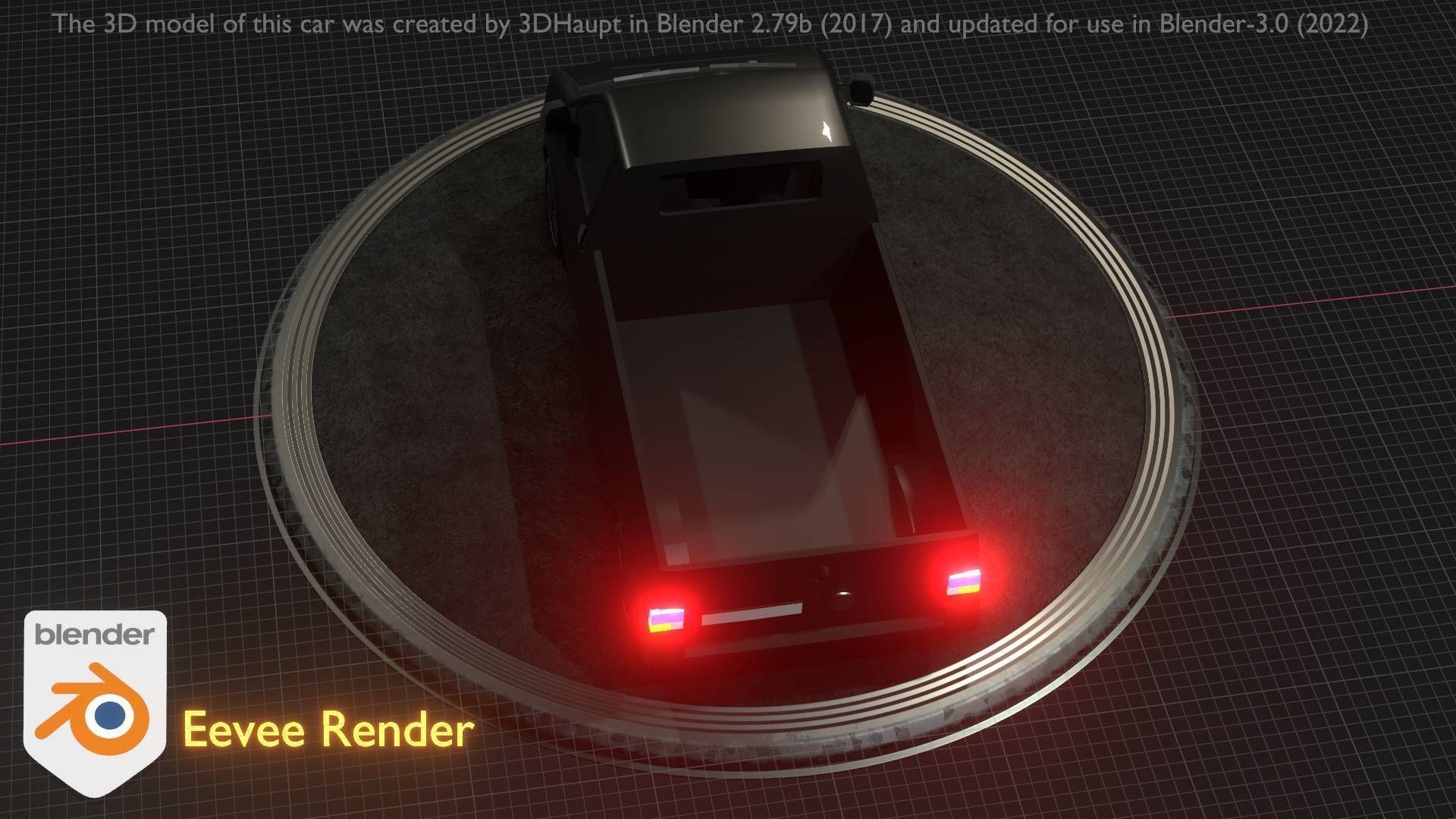 City Car 4 Commercial Pickup 3500 Type-C Black Low-poly 3D model_24