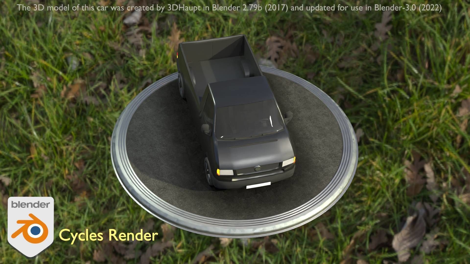 City Car 4 Commercial Pickup 3500 Type-C Black Low-poly 3D model_79