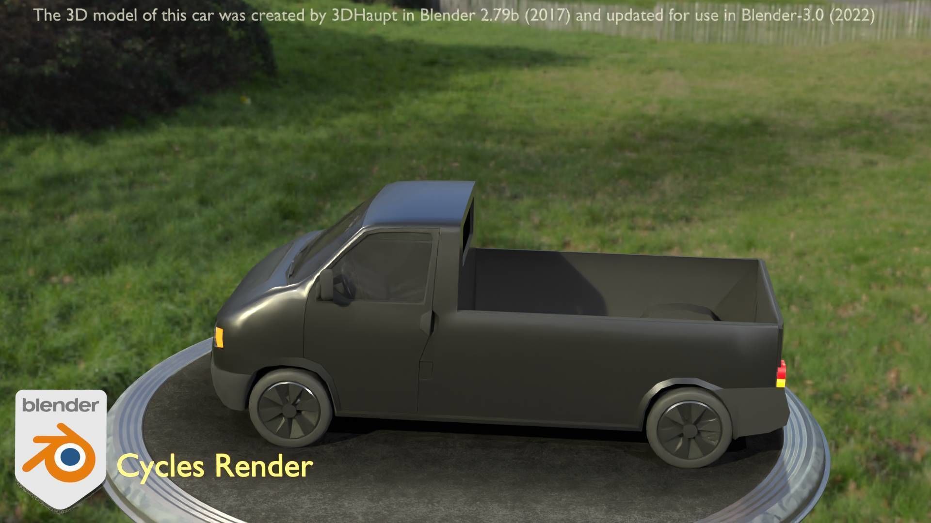 City Car 4 Commercial Pickup 3500 Type-C Black Low-poly 3D model_37
