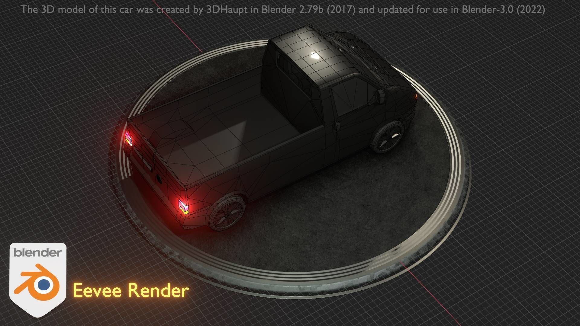 City Car 4 Commercial Pickup 3500 Type-C Black Low-poly 3D model_74