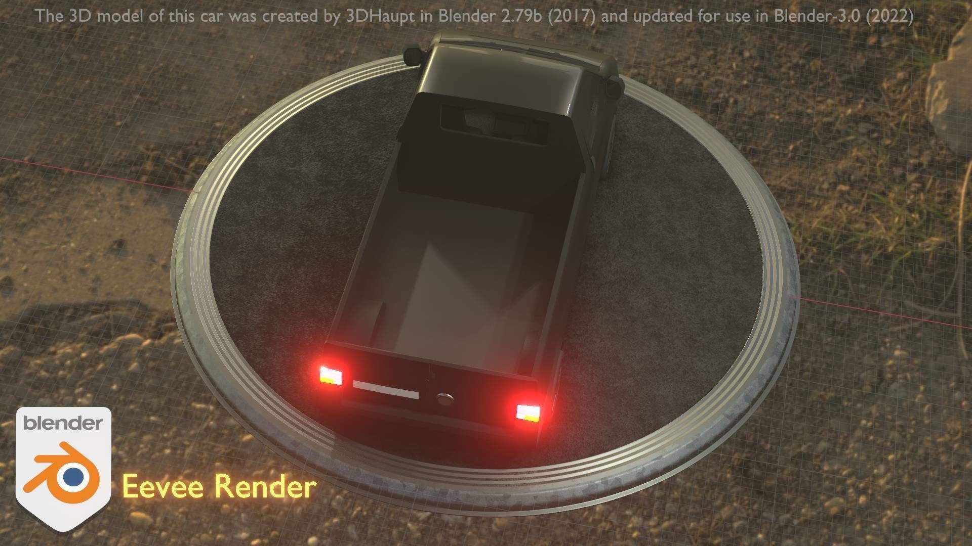 City Car 4 Commercial Pickup 3500 Type-C Black Low-poly 3D model_72