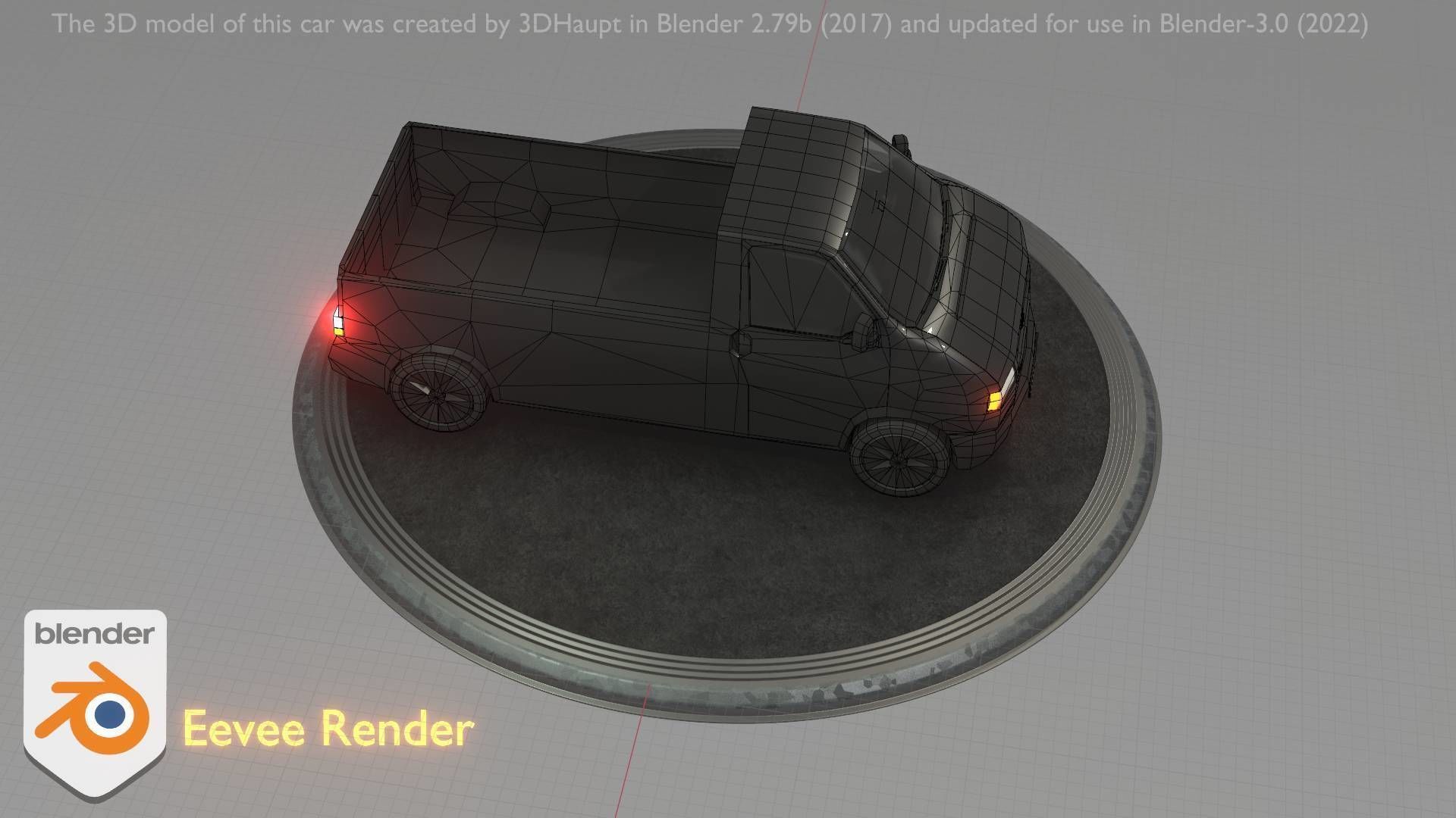 City Car 4 Commercial Pickup 3500 Type-C Black Low-poly 3D model_76