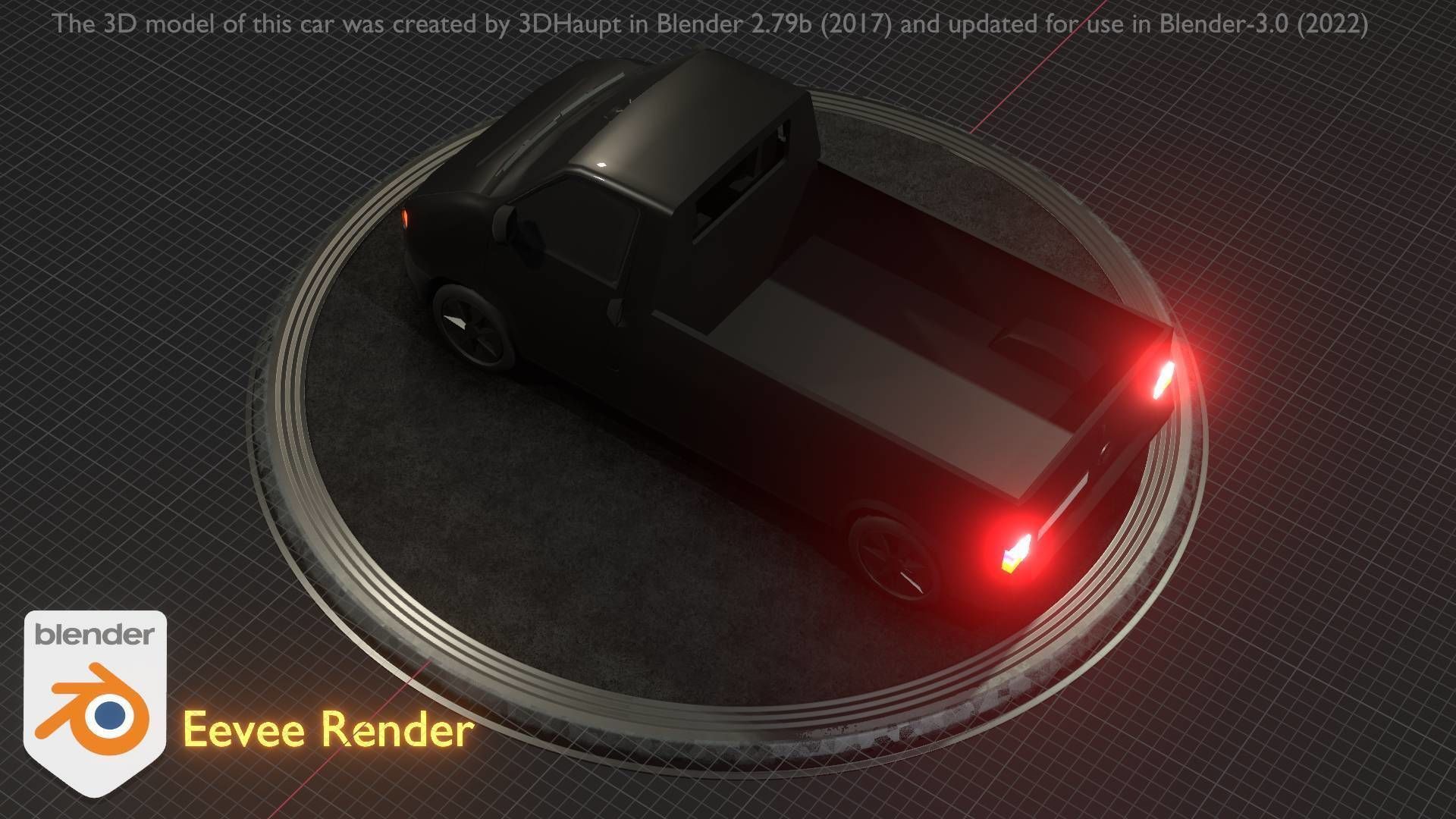 City Car 4 Commercial Pickup 3500 Type-C Black Low-poly 3D model_22