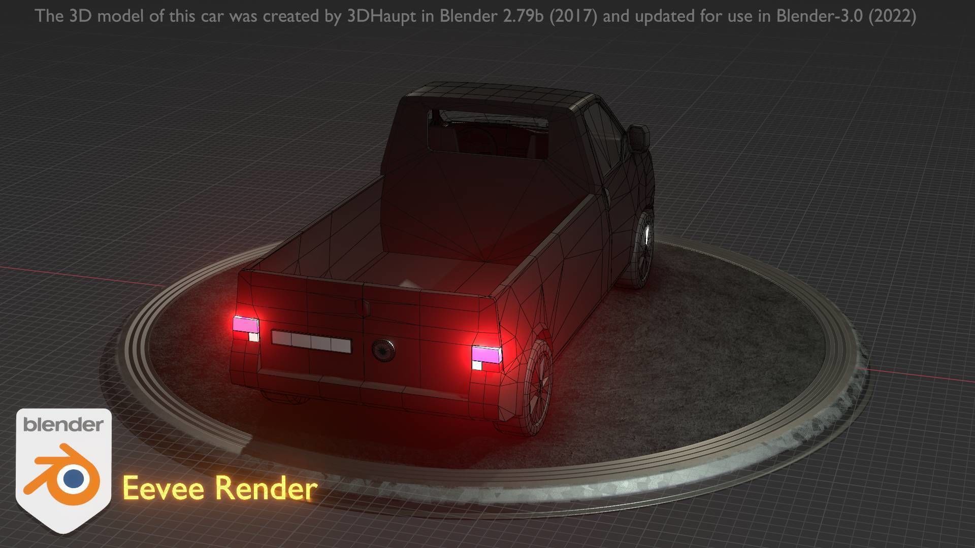 City Car 4 Commercial Pickup 3500 Type-C Black Low-poly 3D model_56