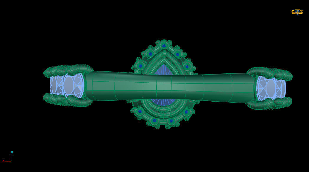 Center Pear Gem with Diamonds Ring 3D print model_10