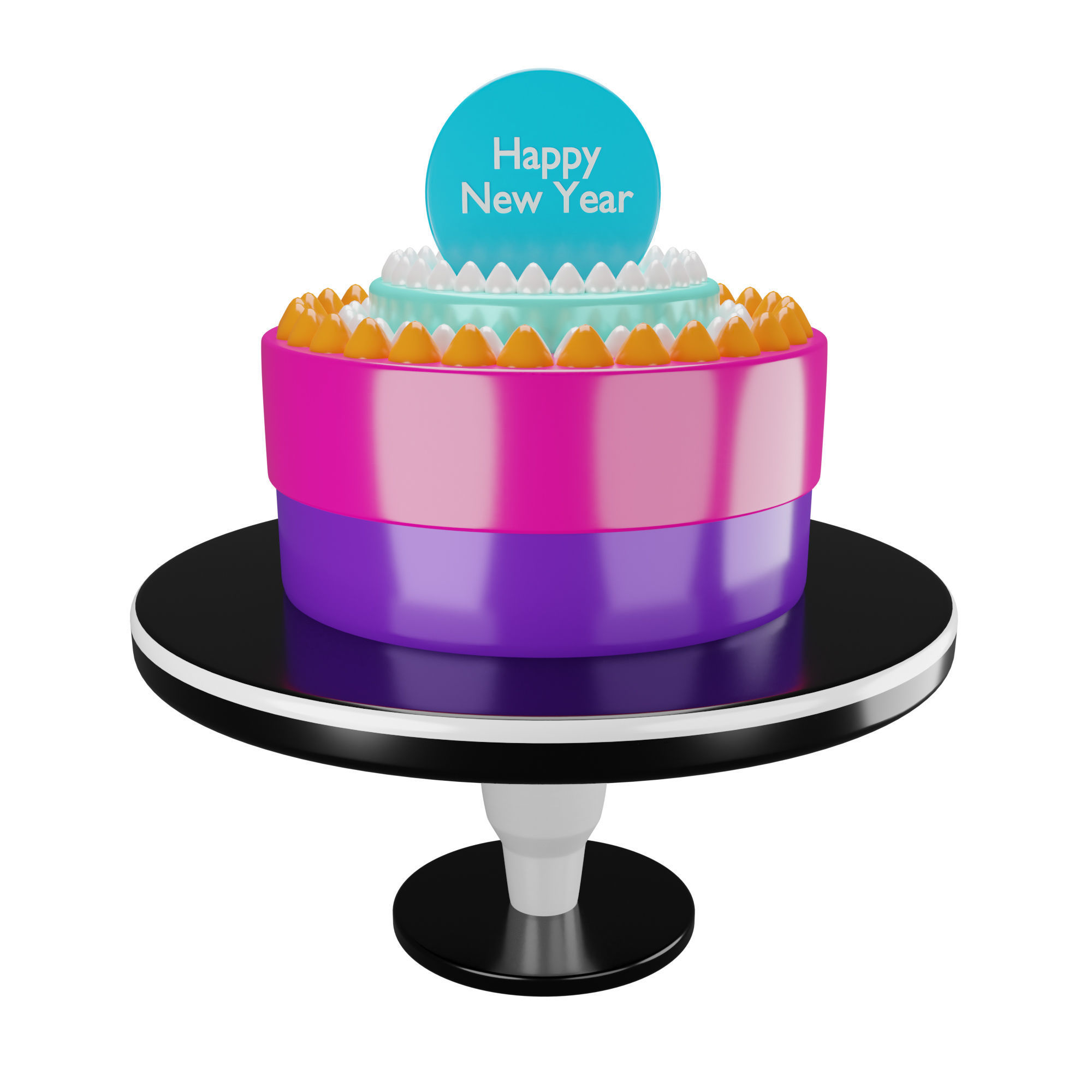 New Year Icon Pack 3D Model Low-poly 3D model_11