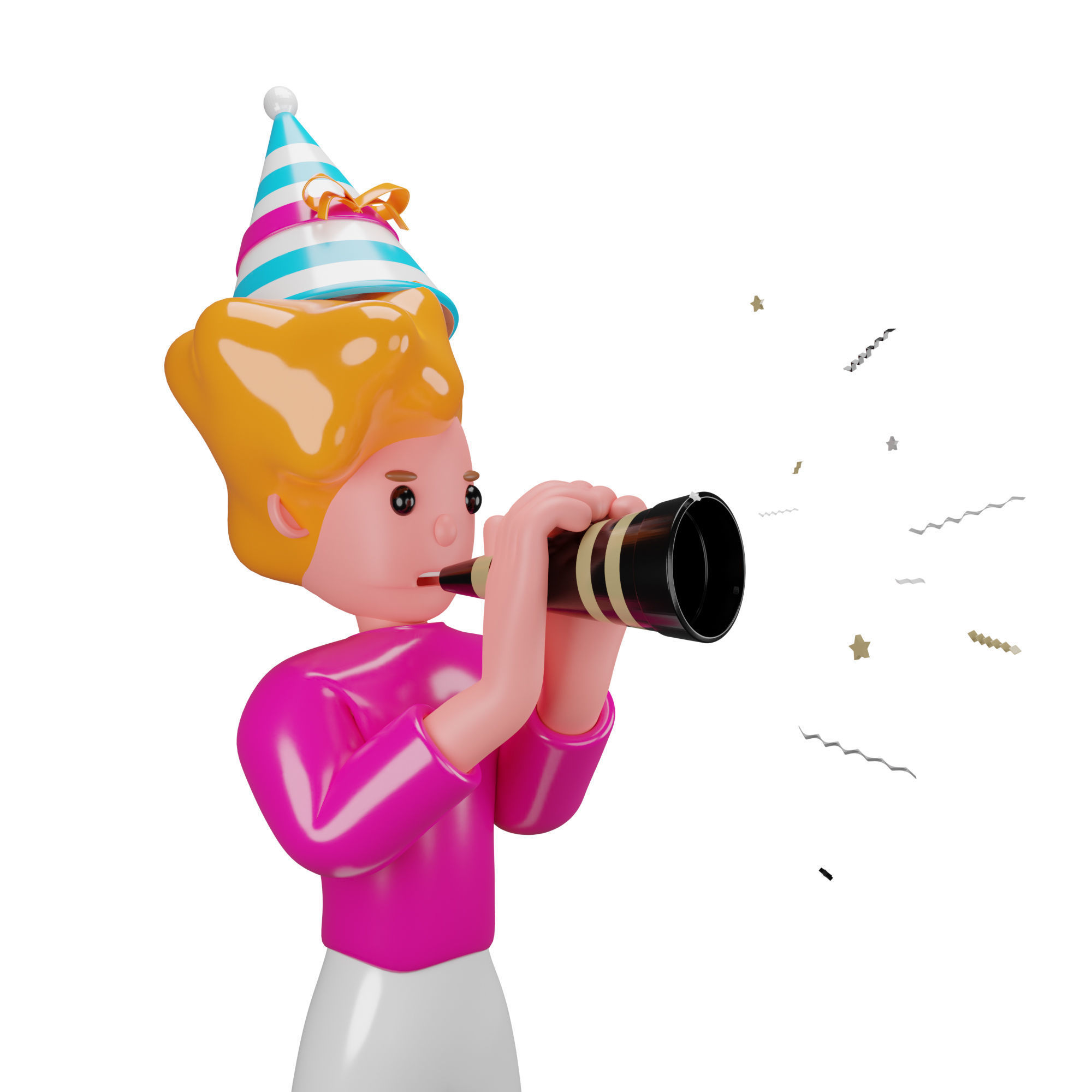 New Year Icon Pack 3D Model Low-poly 3D model_8