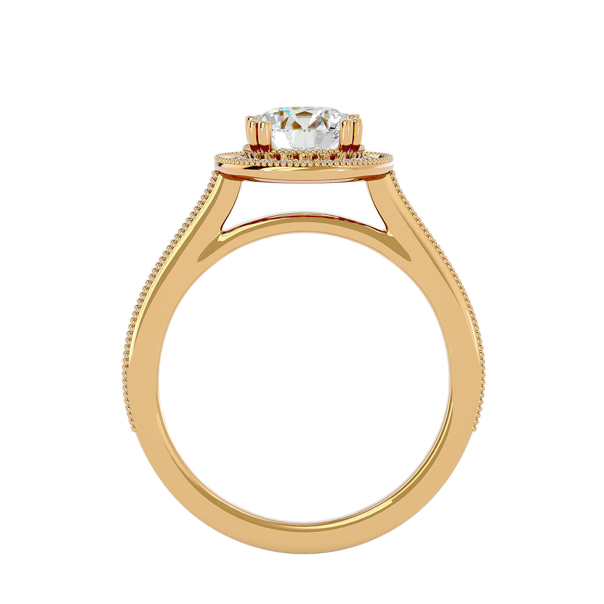 Solitaire ring model 3D print model_6