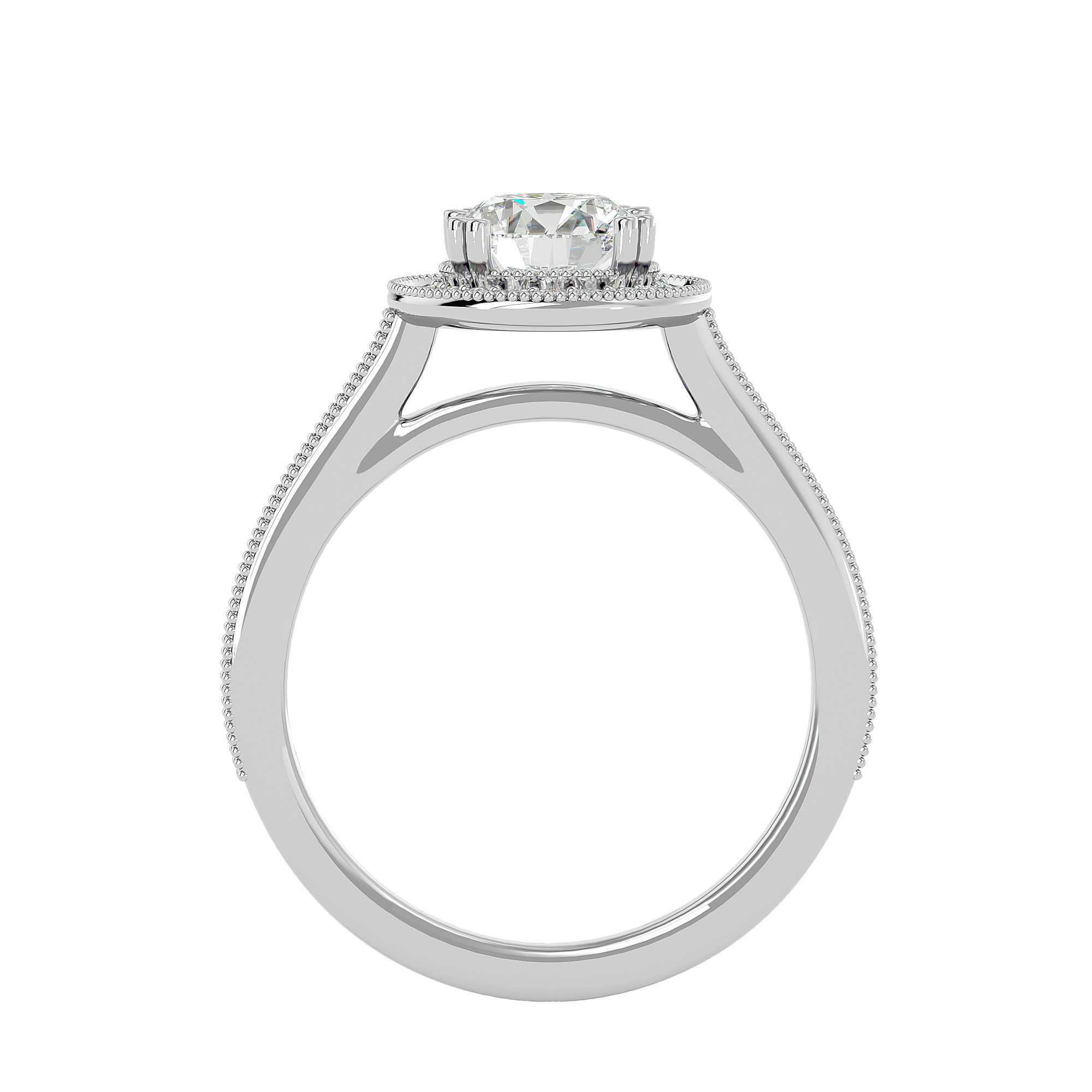Solitaire ring model 3D print model_5