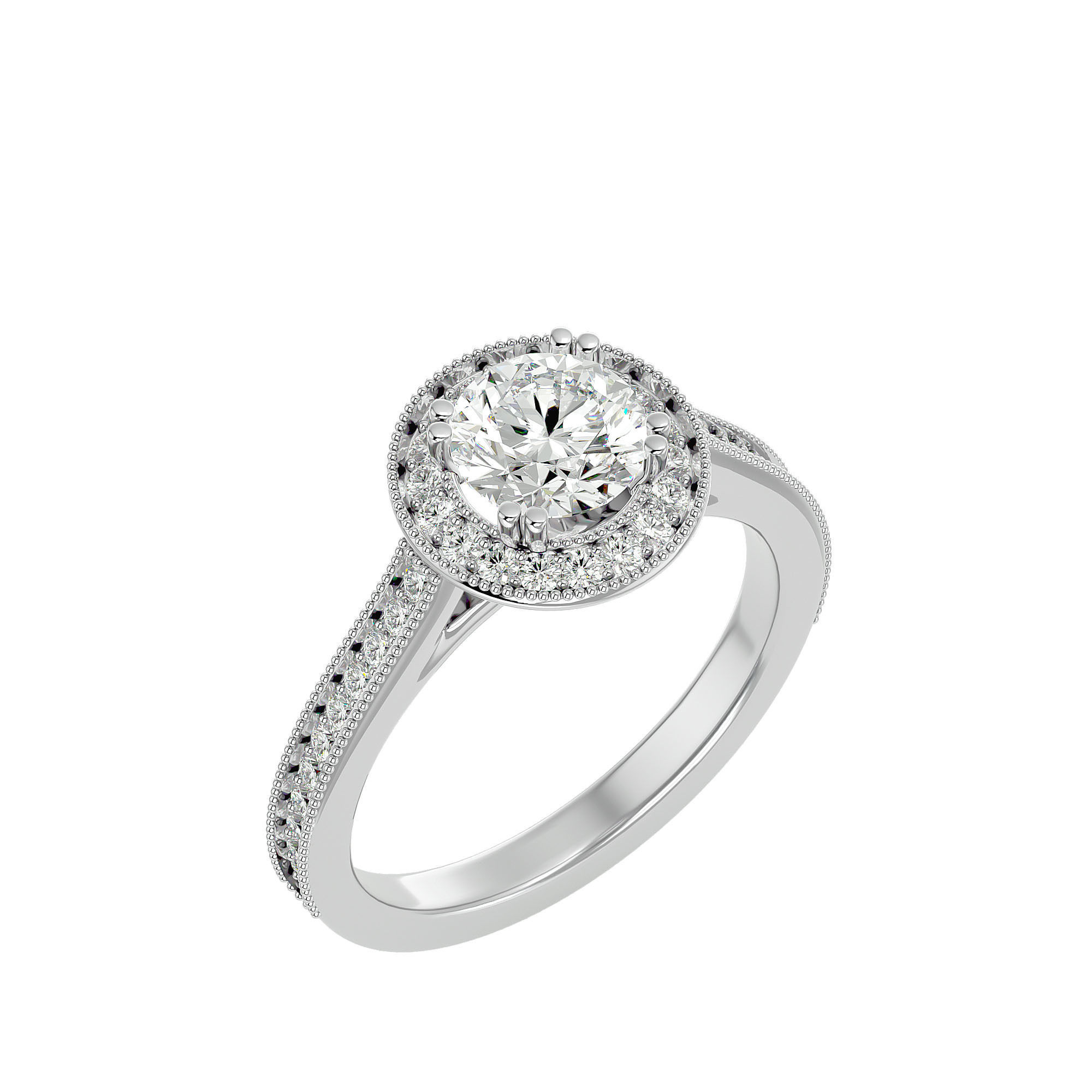 Solitaire ring model 3D print model_11