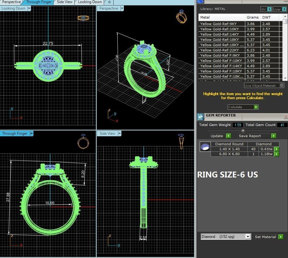Solitaire ring model 3D print model_2