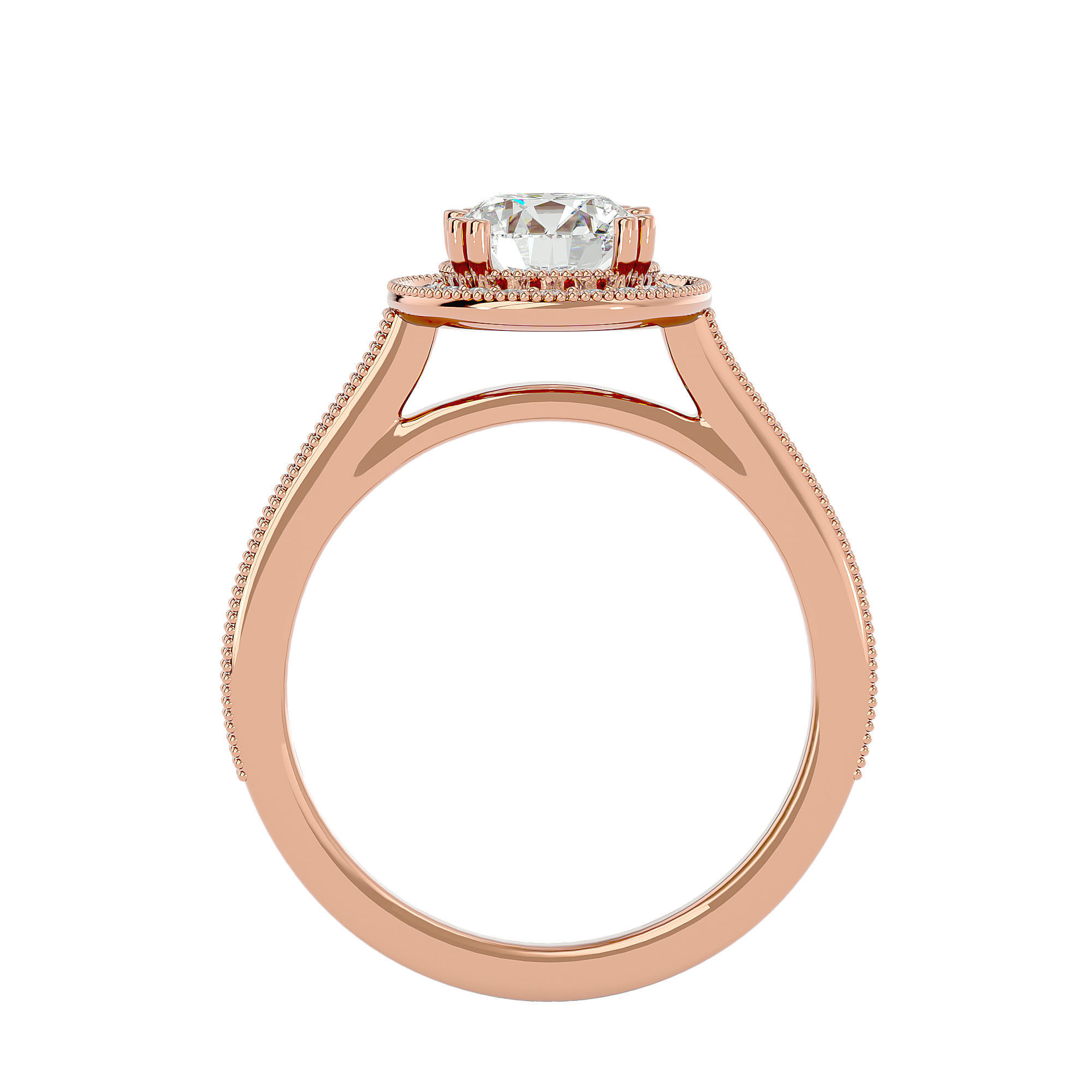 Solitaire ring model 3D print model_7