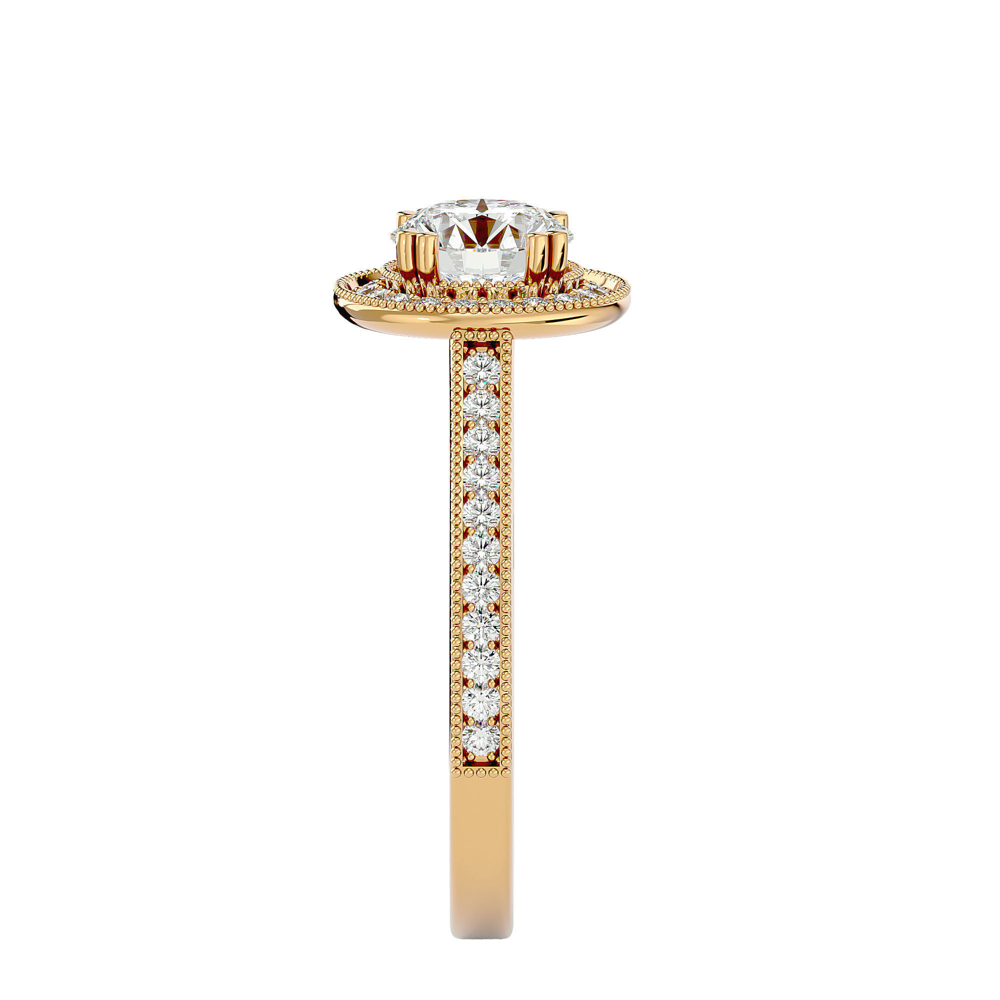 Solitaire ring model 3D print model_8