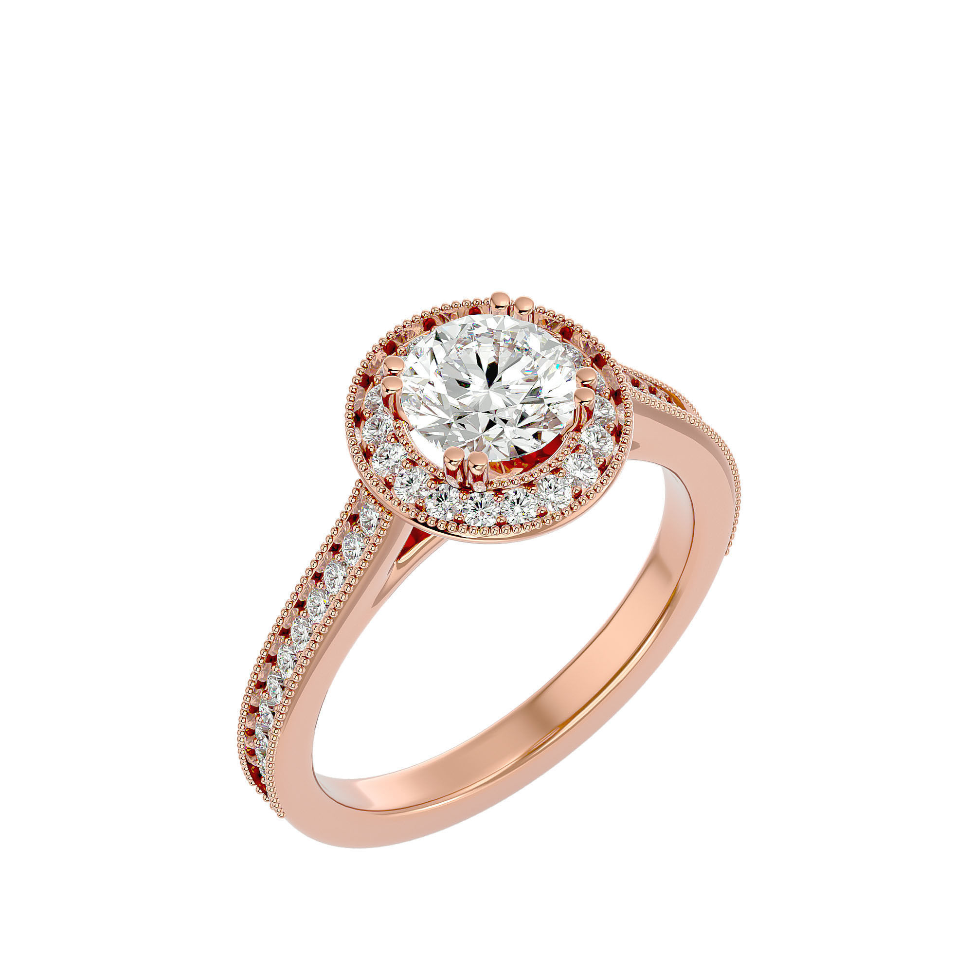 Solitaire ring model 3D print model_13