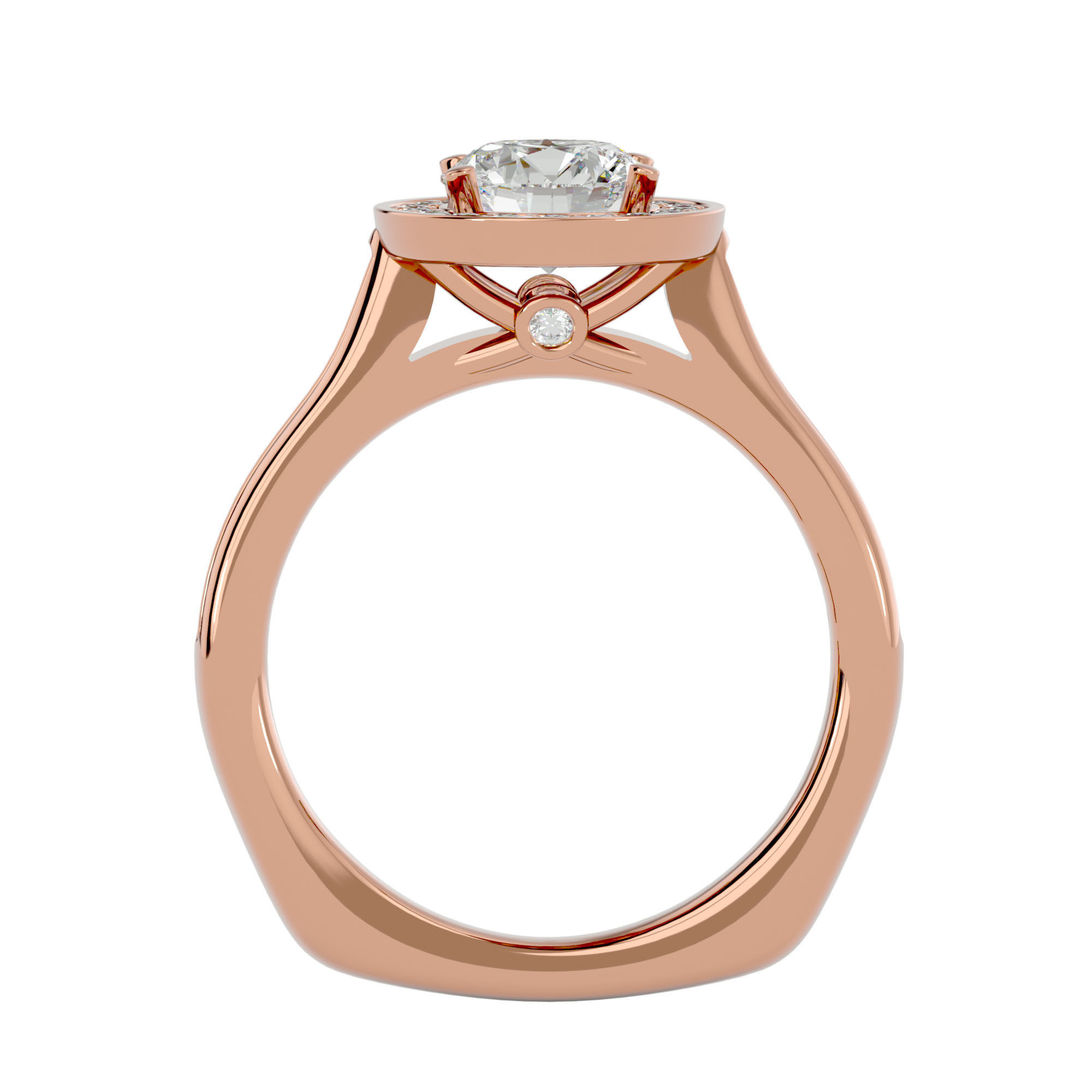 Solitaire ring model 3D print model_7