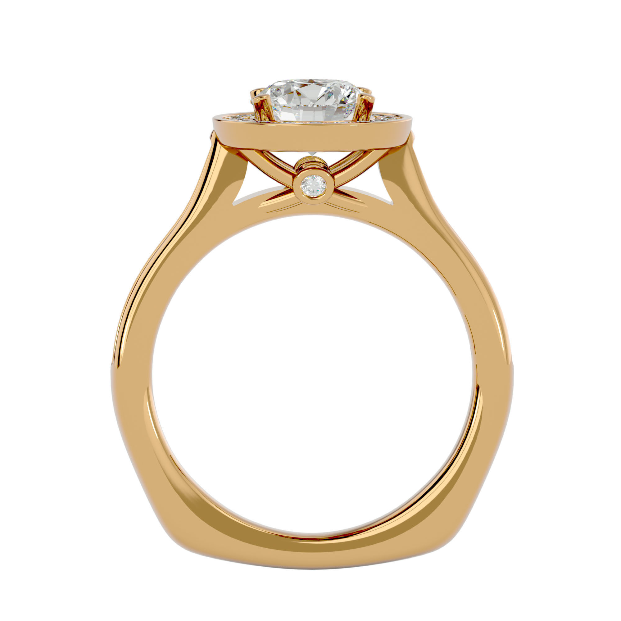 Solitaire ring model 3D print model_6