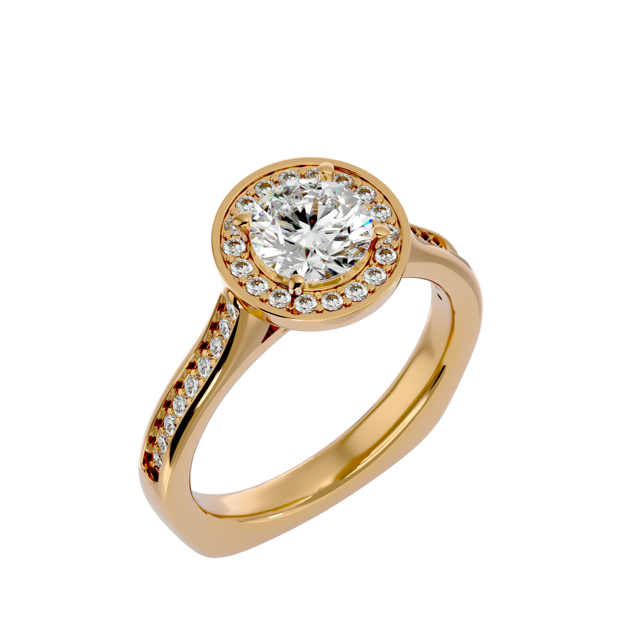 Solitaire ring model 3D print model_12