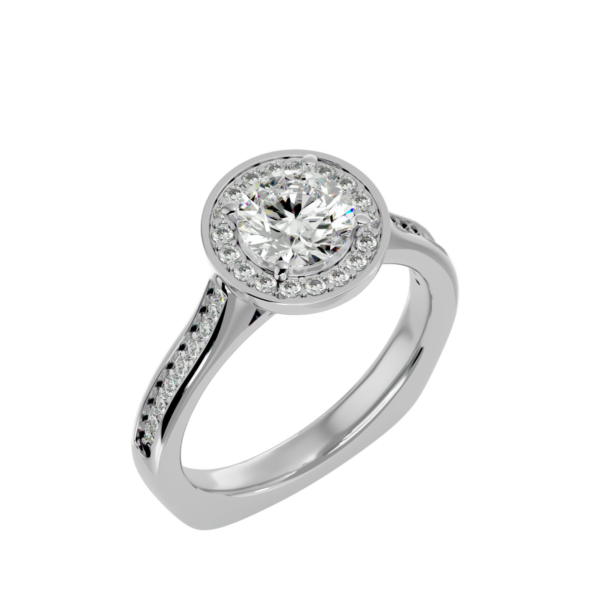 Solitaire ring model 3D print model_11