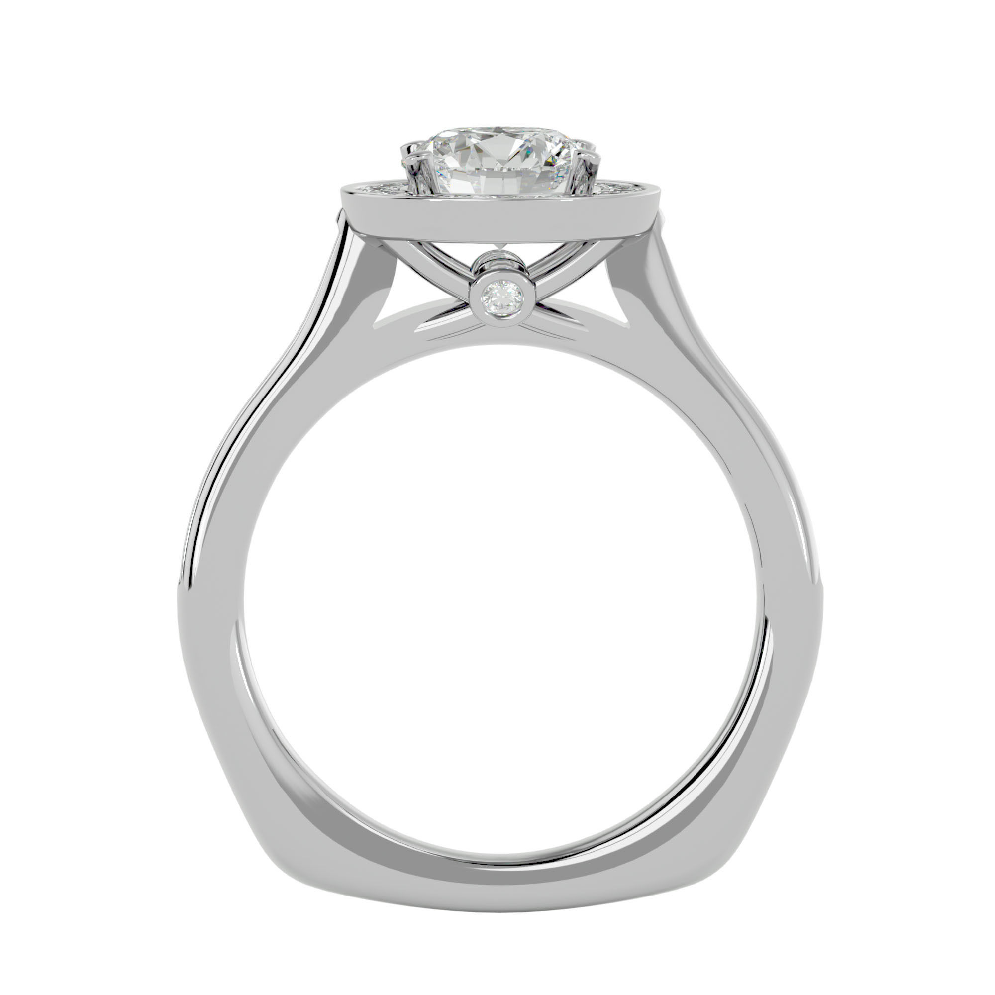 Solitaire ring model 3D print model_5