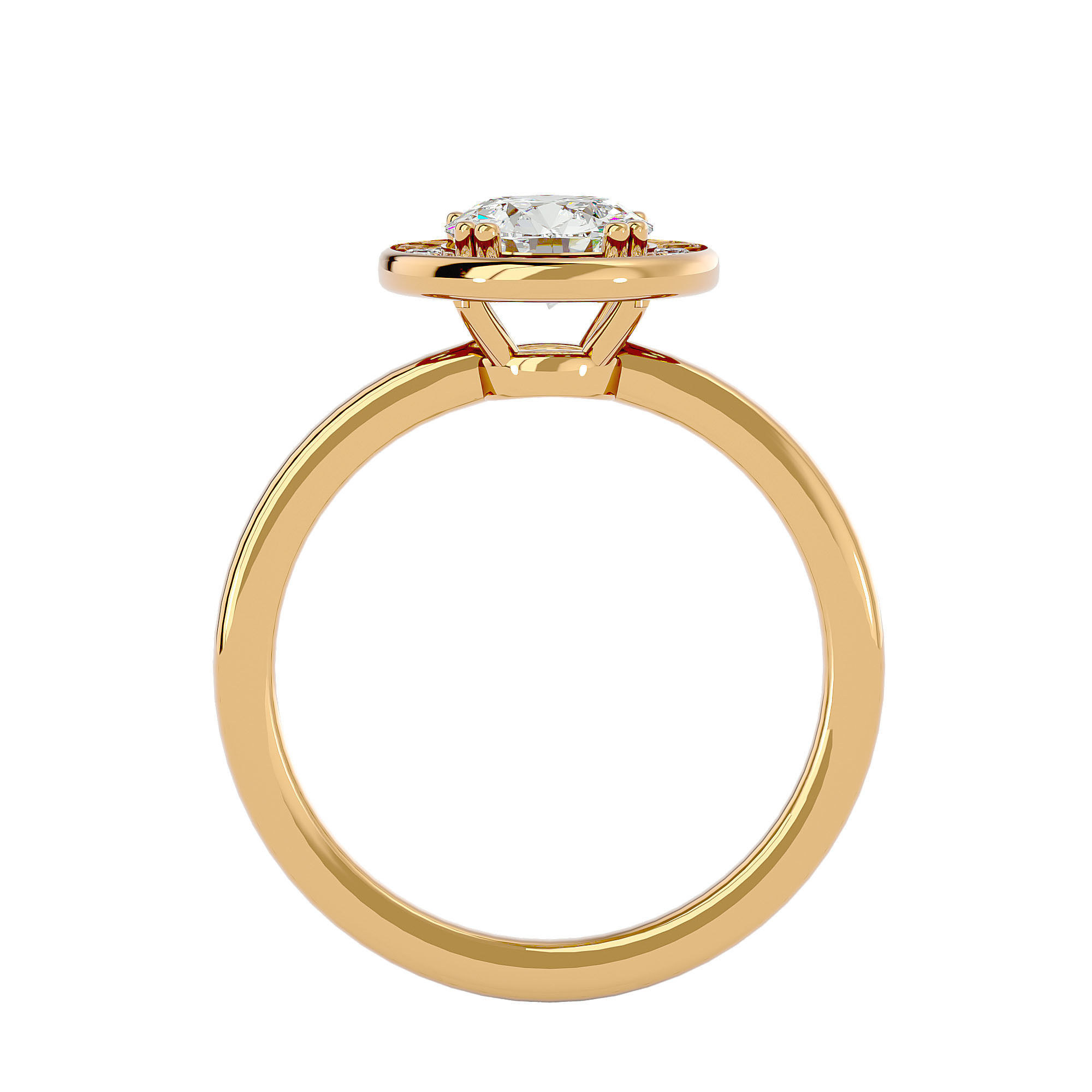 Solitaire ring model 3D print model_6