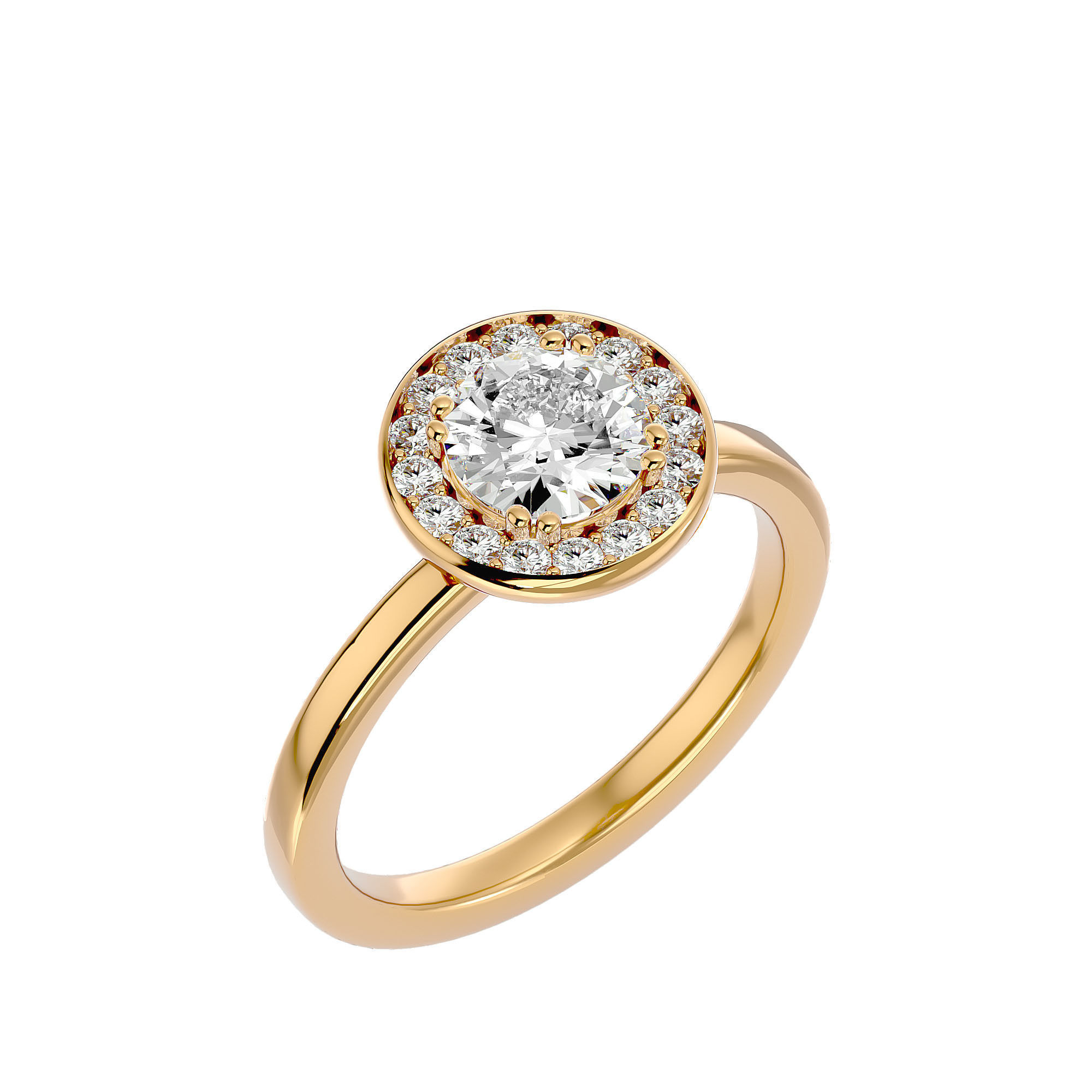 Solitaire ring model 3D print model_12