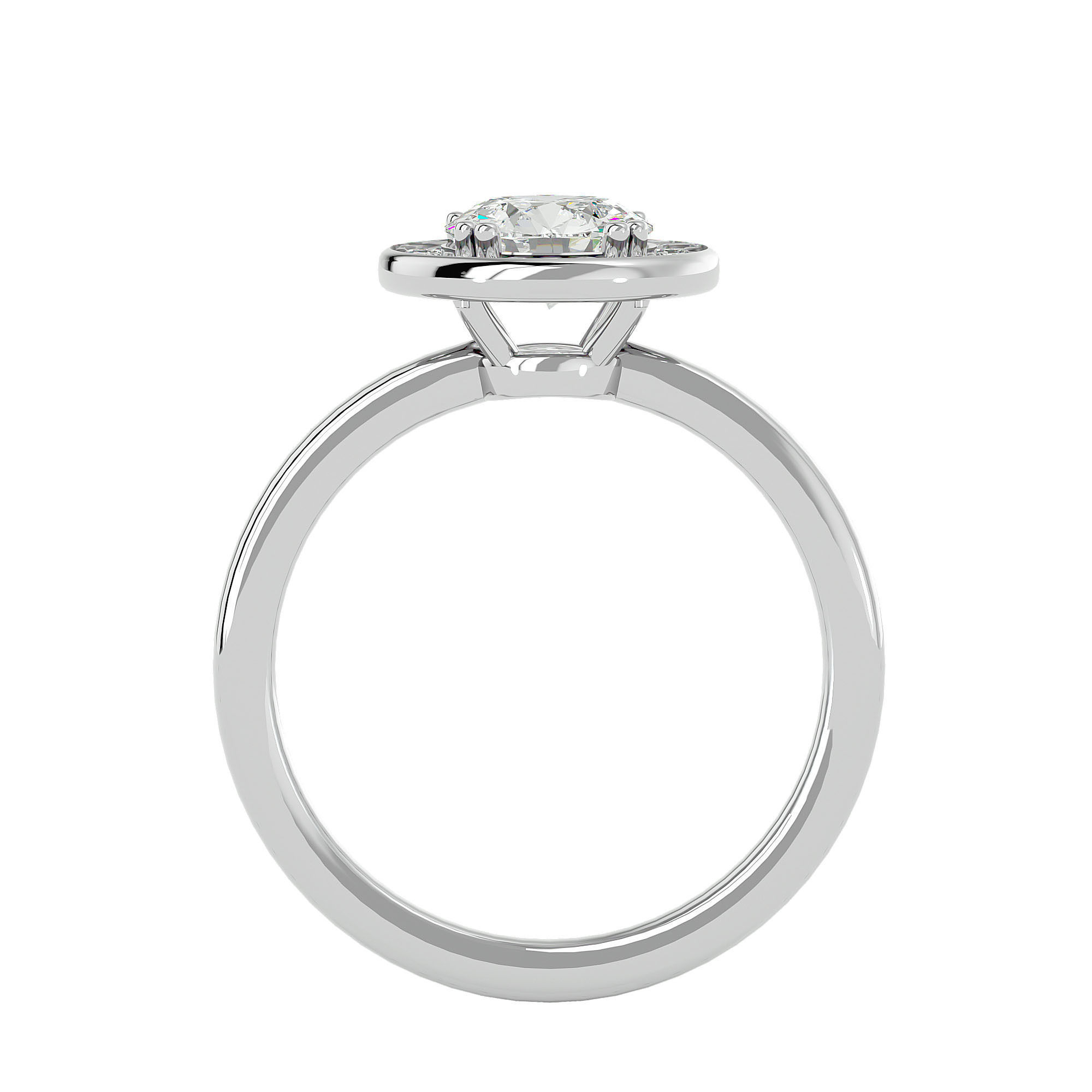 Solitaire ring model 3D print model_5