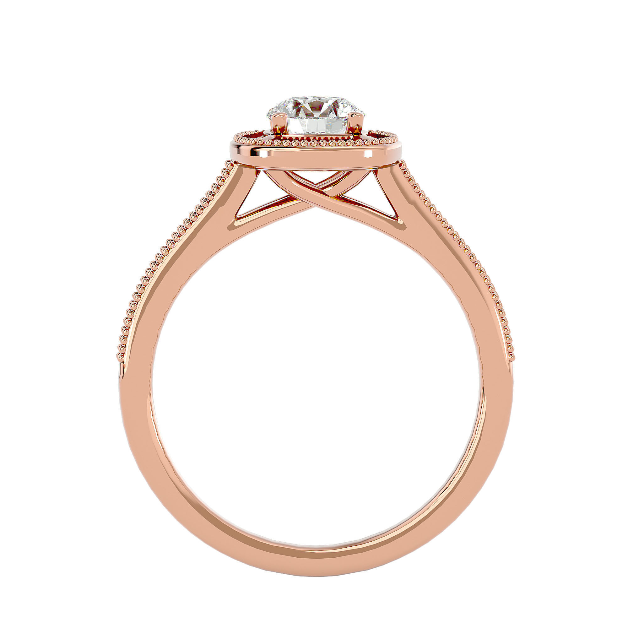 Solitaire ring model 3D print model_7