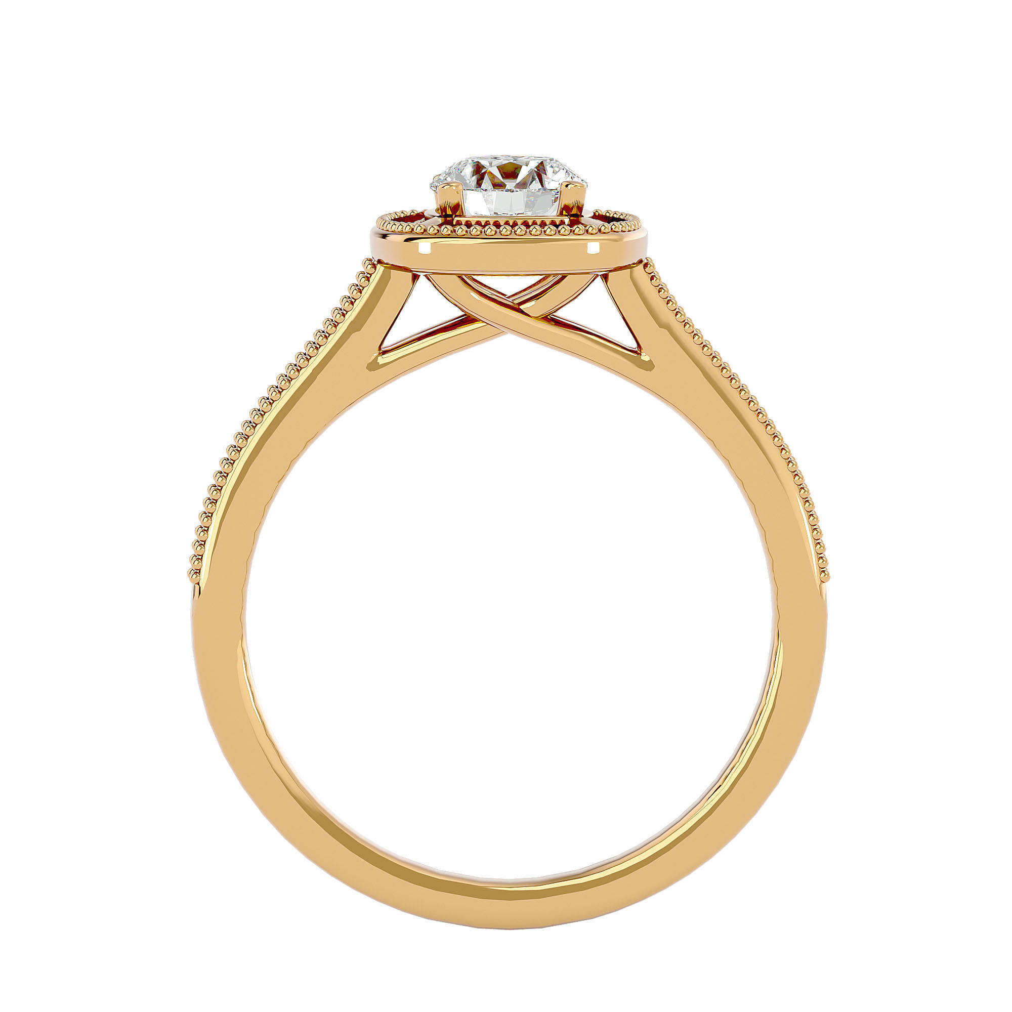 Solitaire ring model 3D print model_6