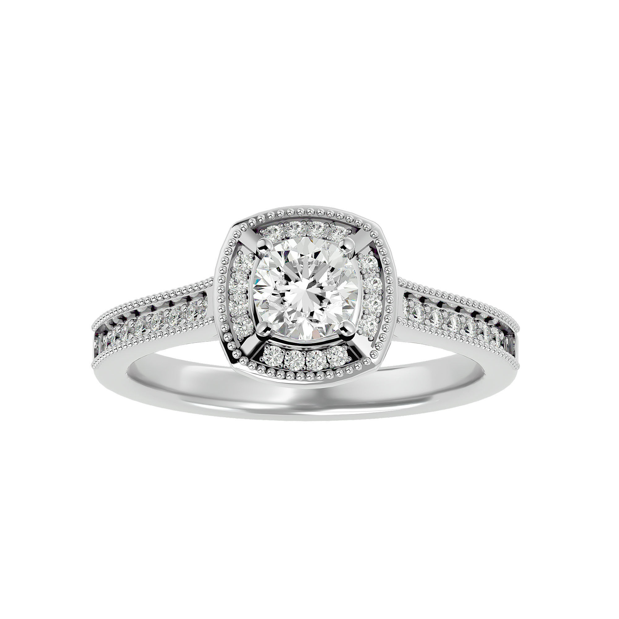 Solitaire ring model 3D print model_4