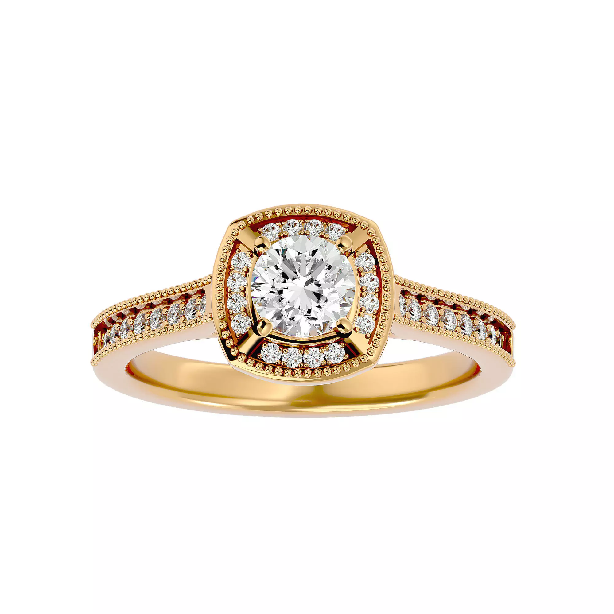 Solitaire ring model 3D print model_0