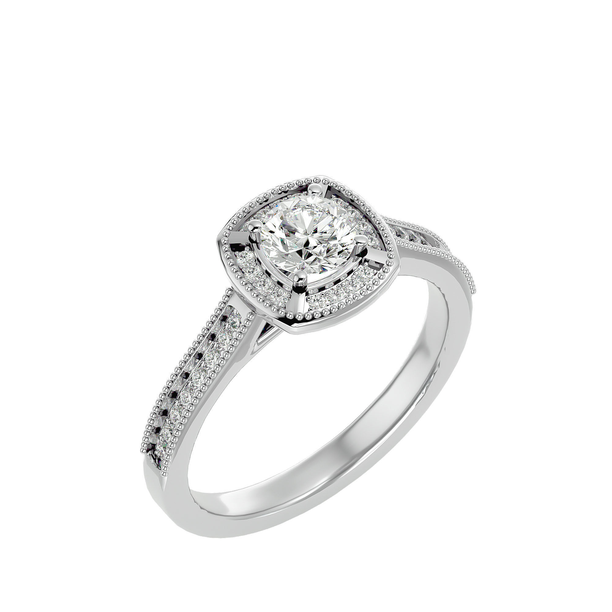 Solitaire ring model 3D print model_11
