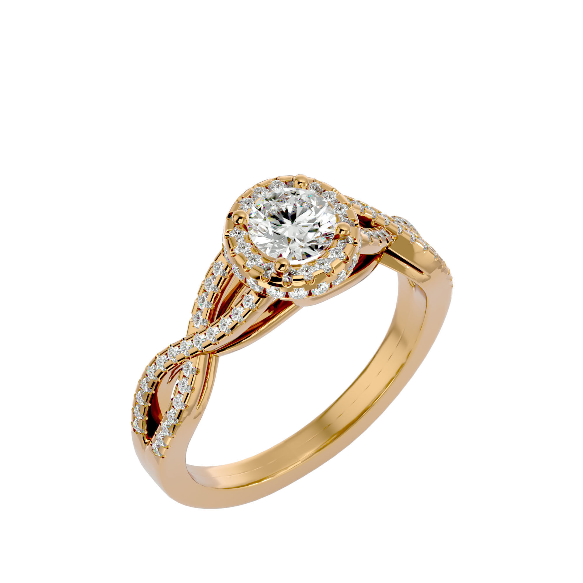 Solitaire ring model 3D print model_12