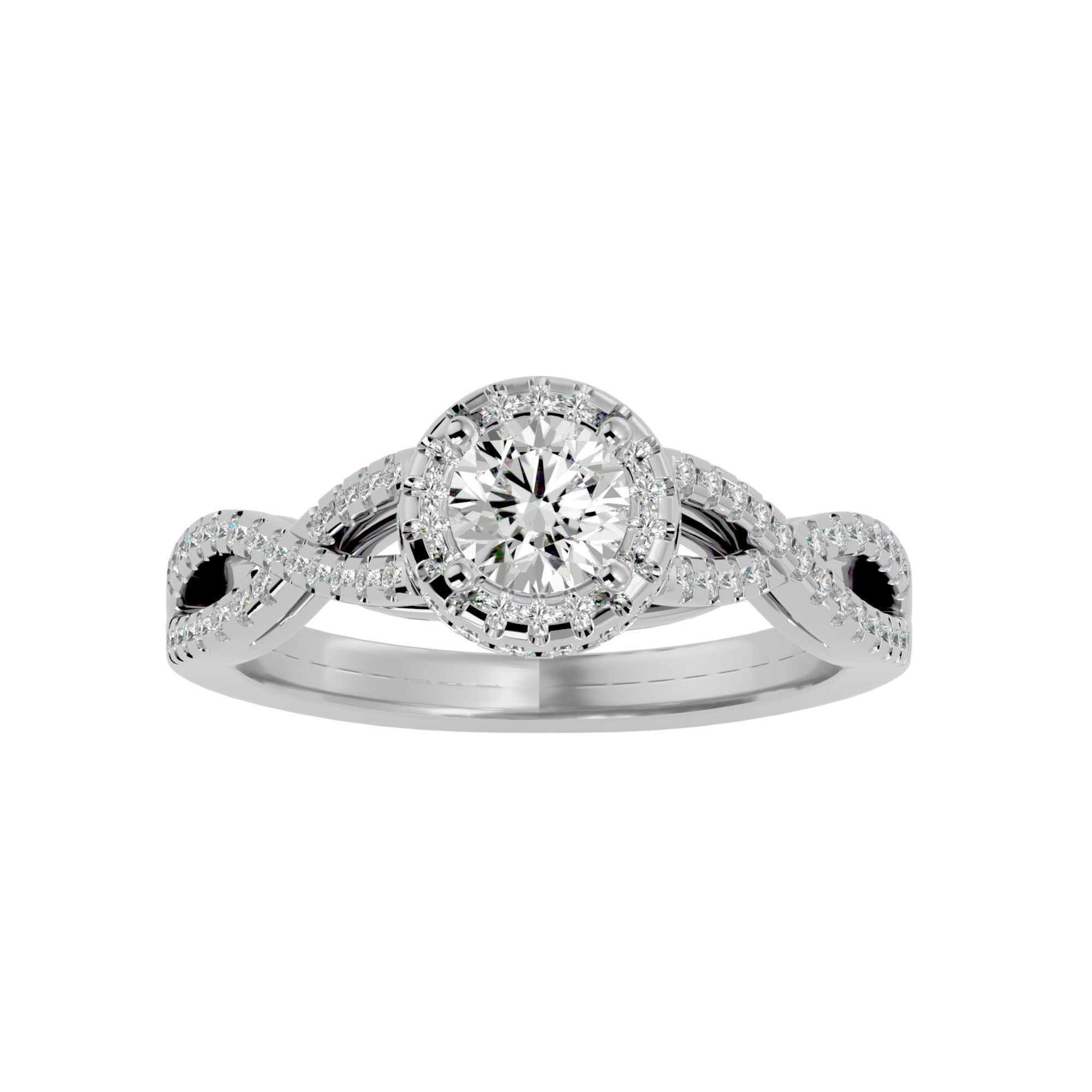 Solitaire ring model 3D print model_4