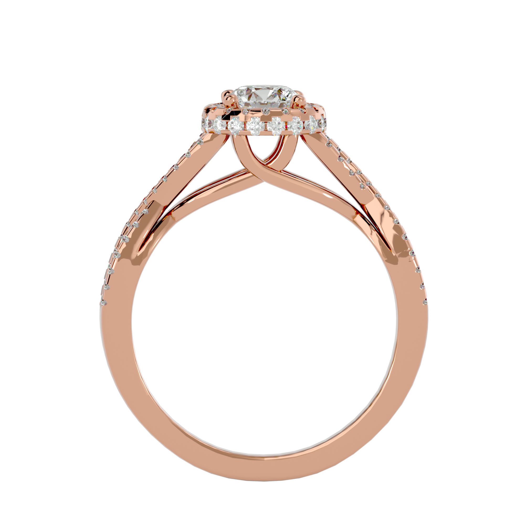 Solitaire ring model 3D print model_7