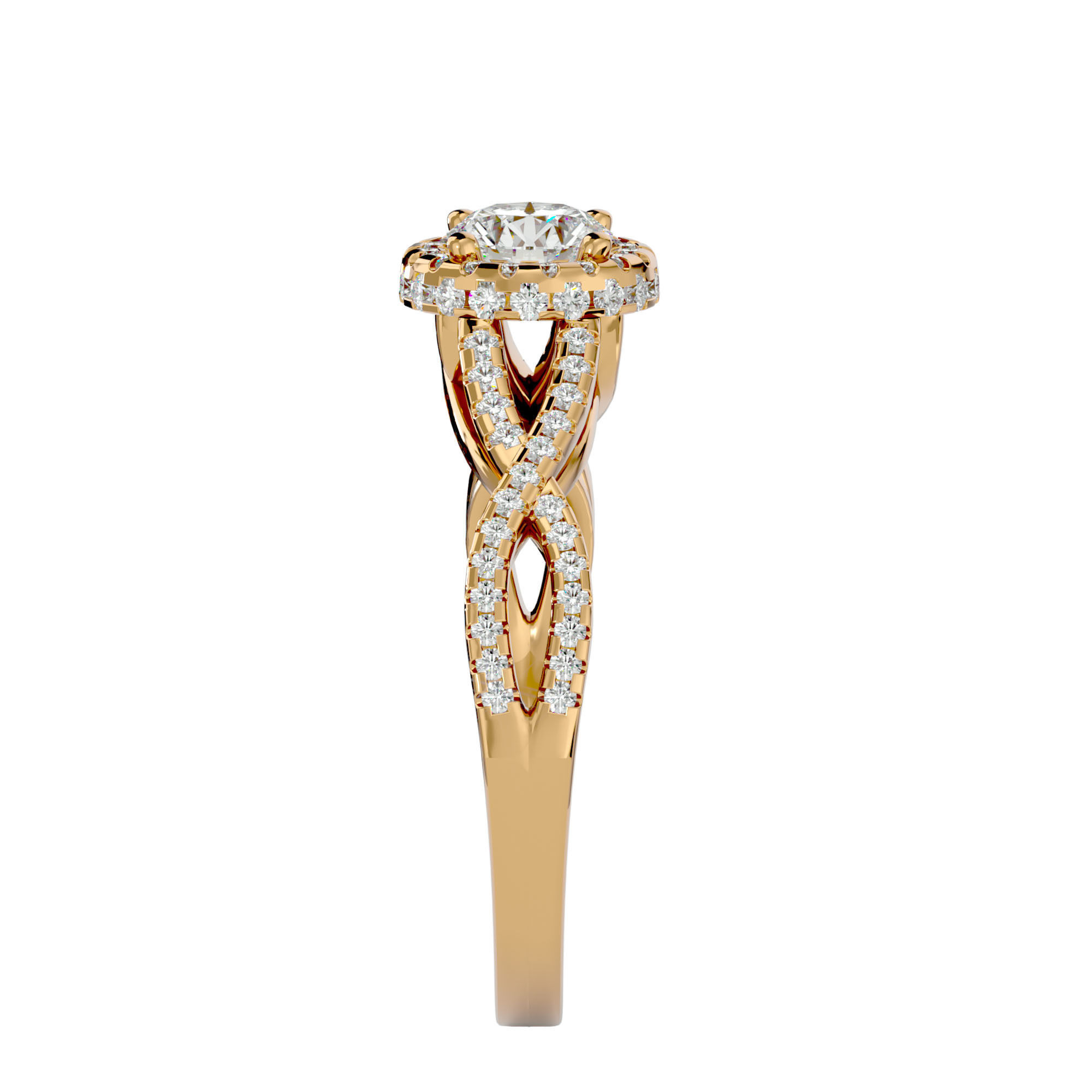 Solitaire ring model 3D print model_8