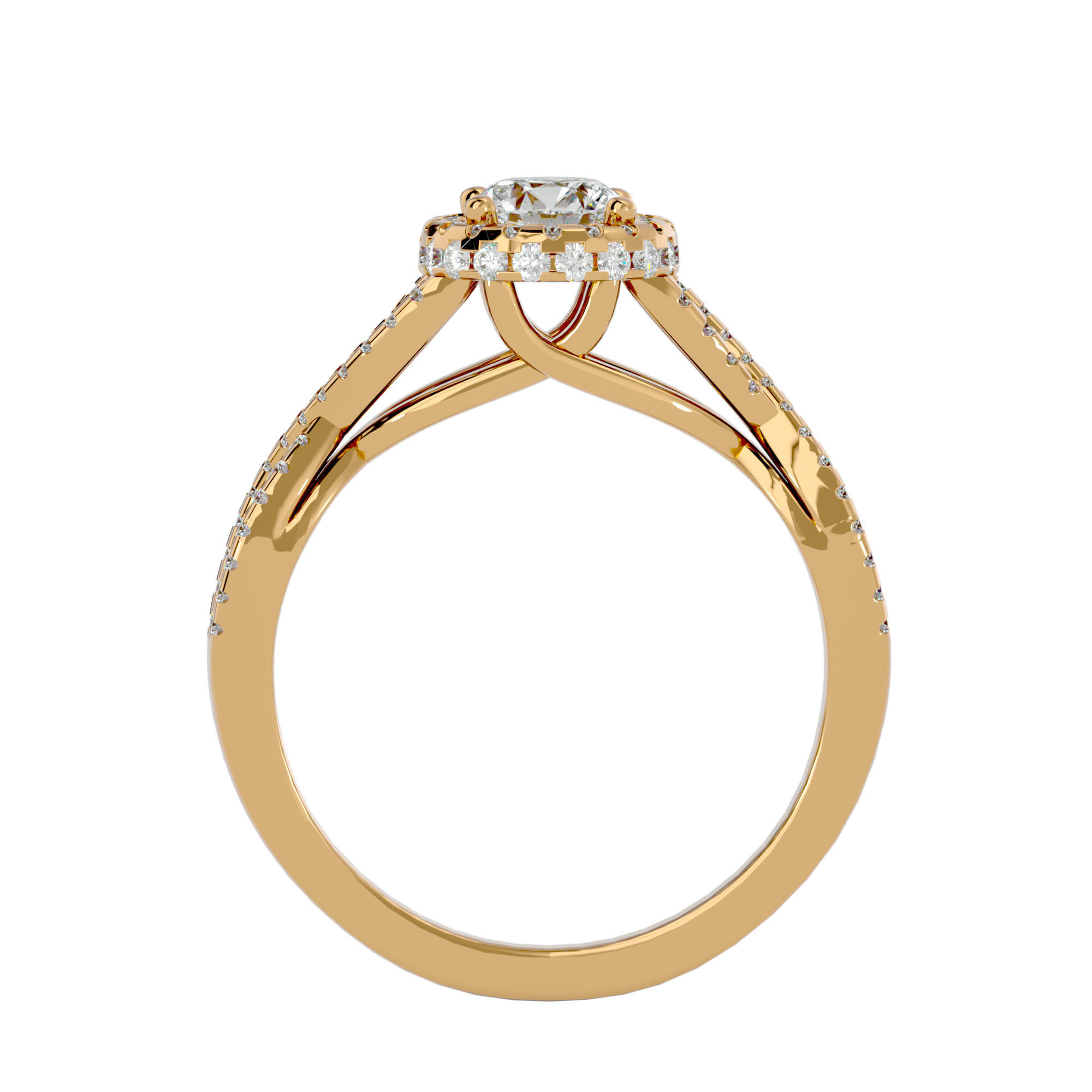 Solitaire ring model 3D print model_6