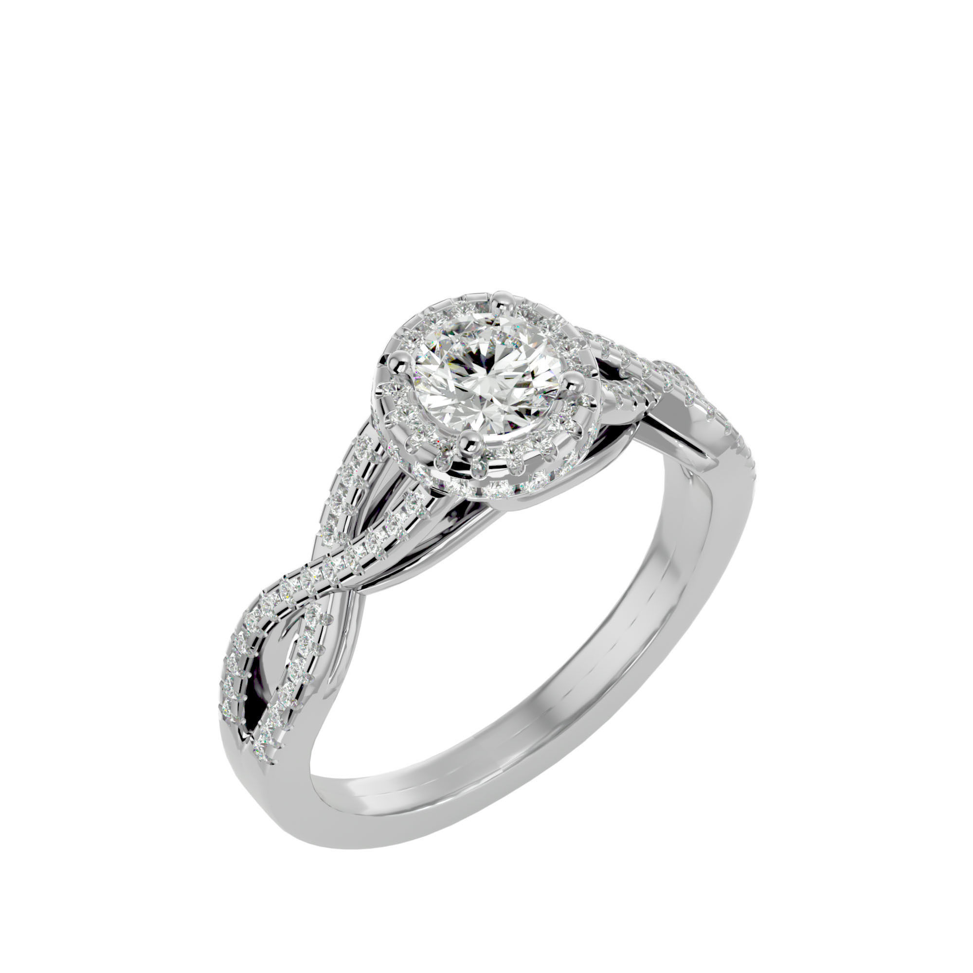 Solitaire ring model 3D print model_11
