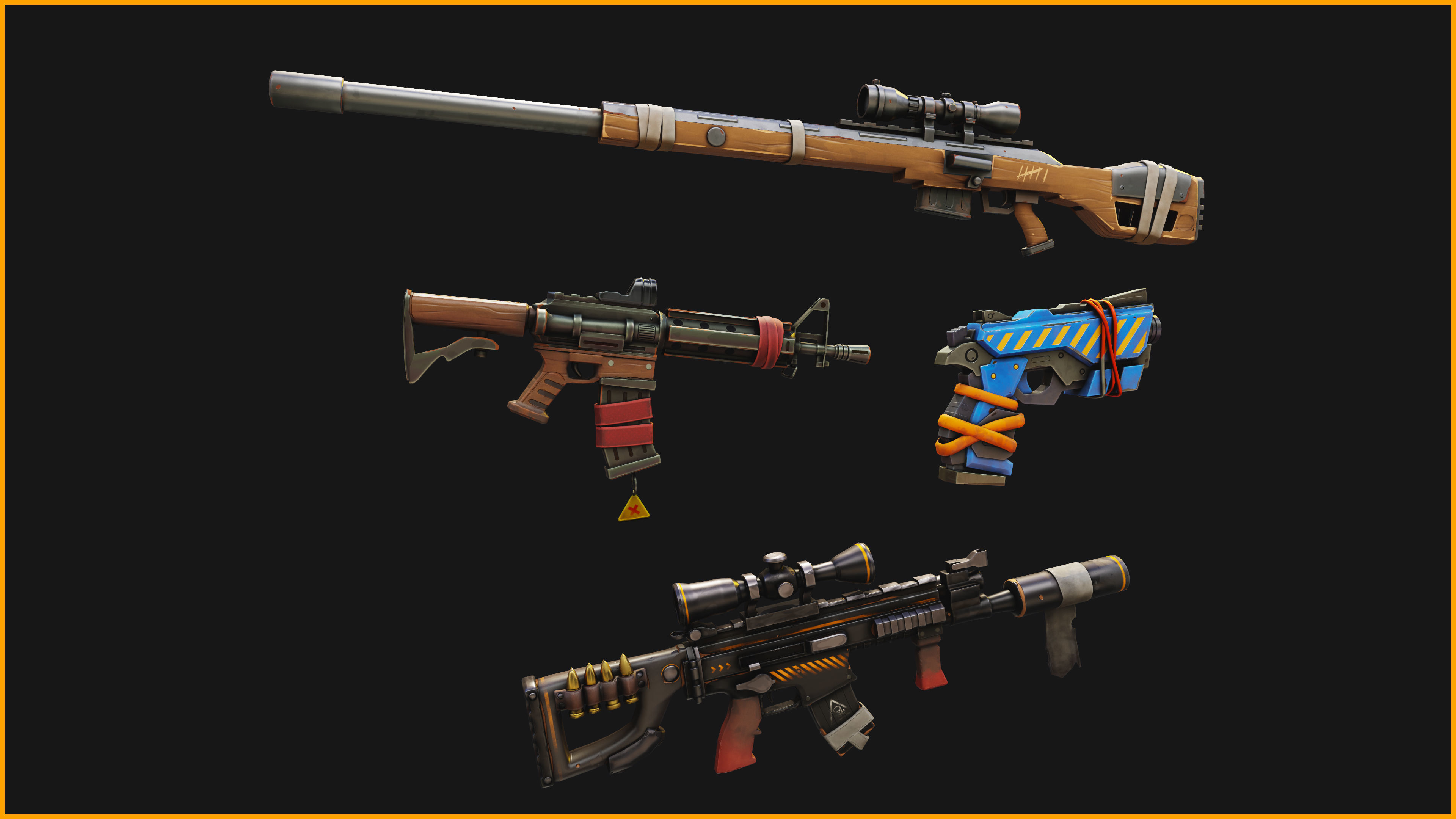 Stylized PBR Weapons Collection  Low-poly 3D model_17