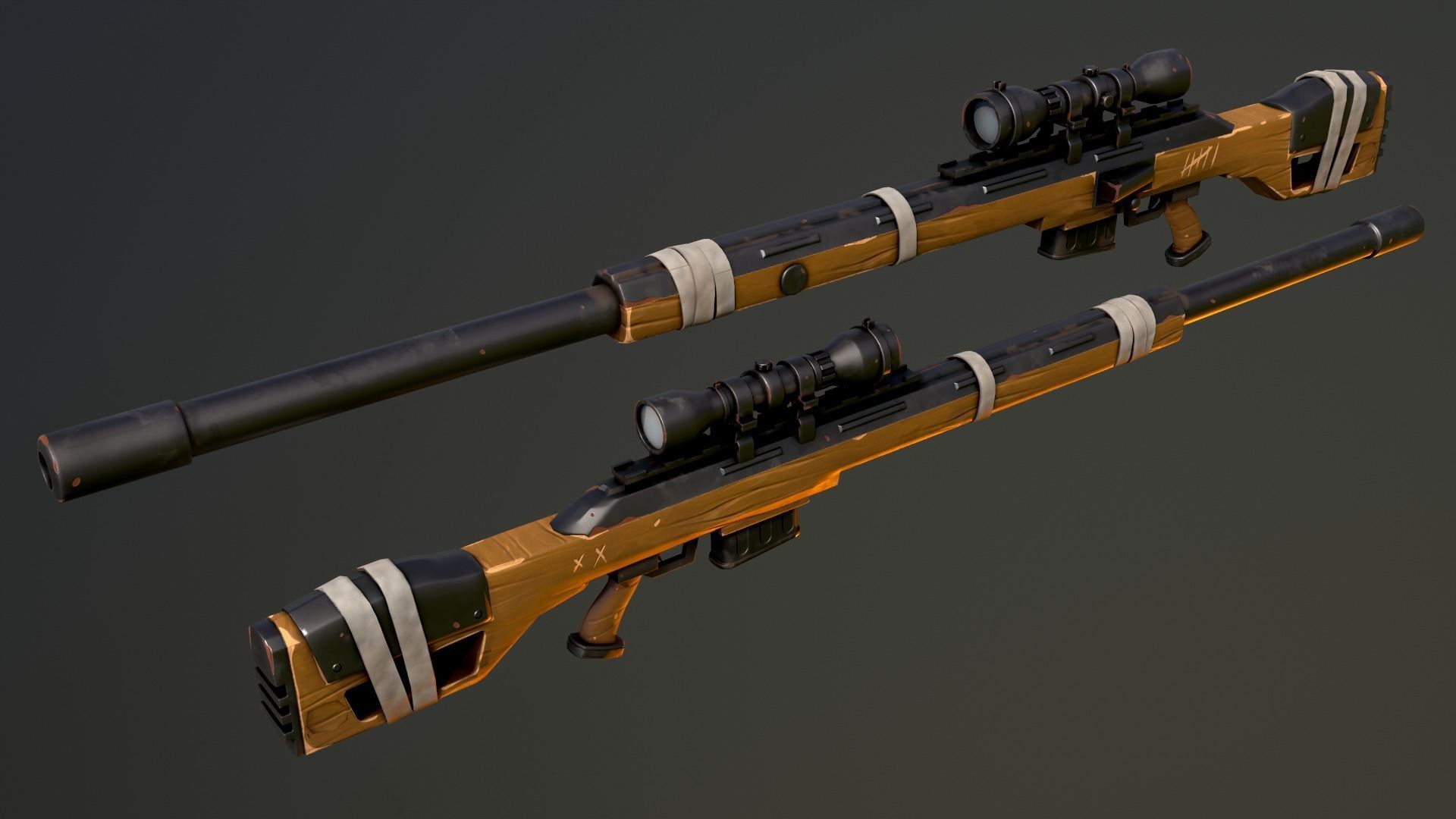 Stylized PBR Weapons Collection  Low-poly 3D model_80